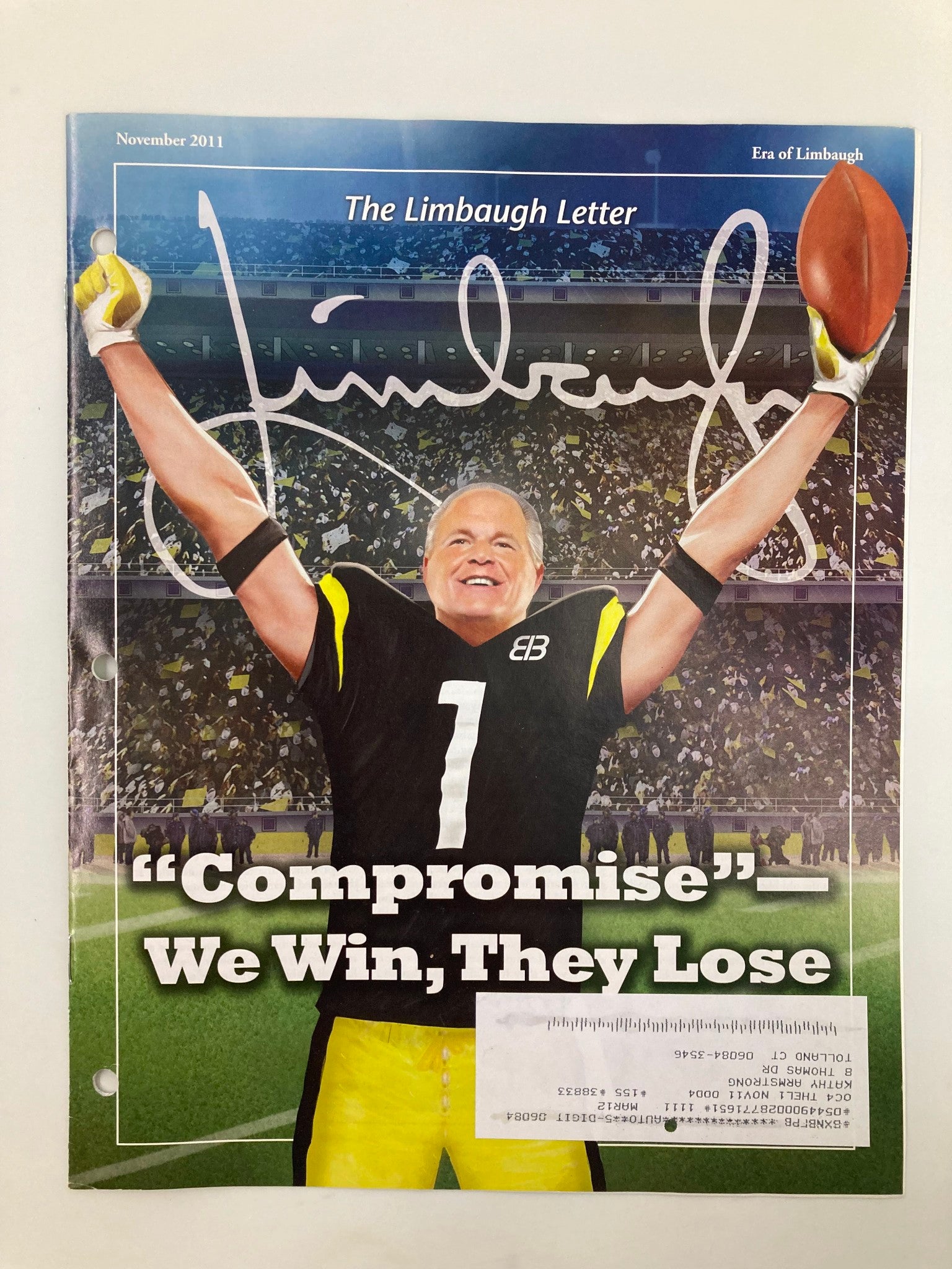 Rush Limbaugh Letter Newsletter Magazine November 2011 We Win, They Lose