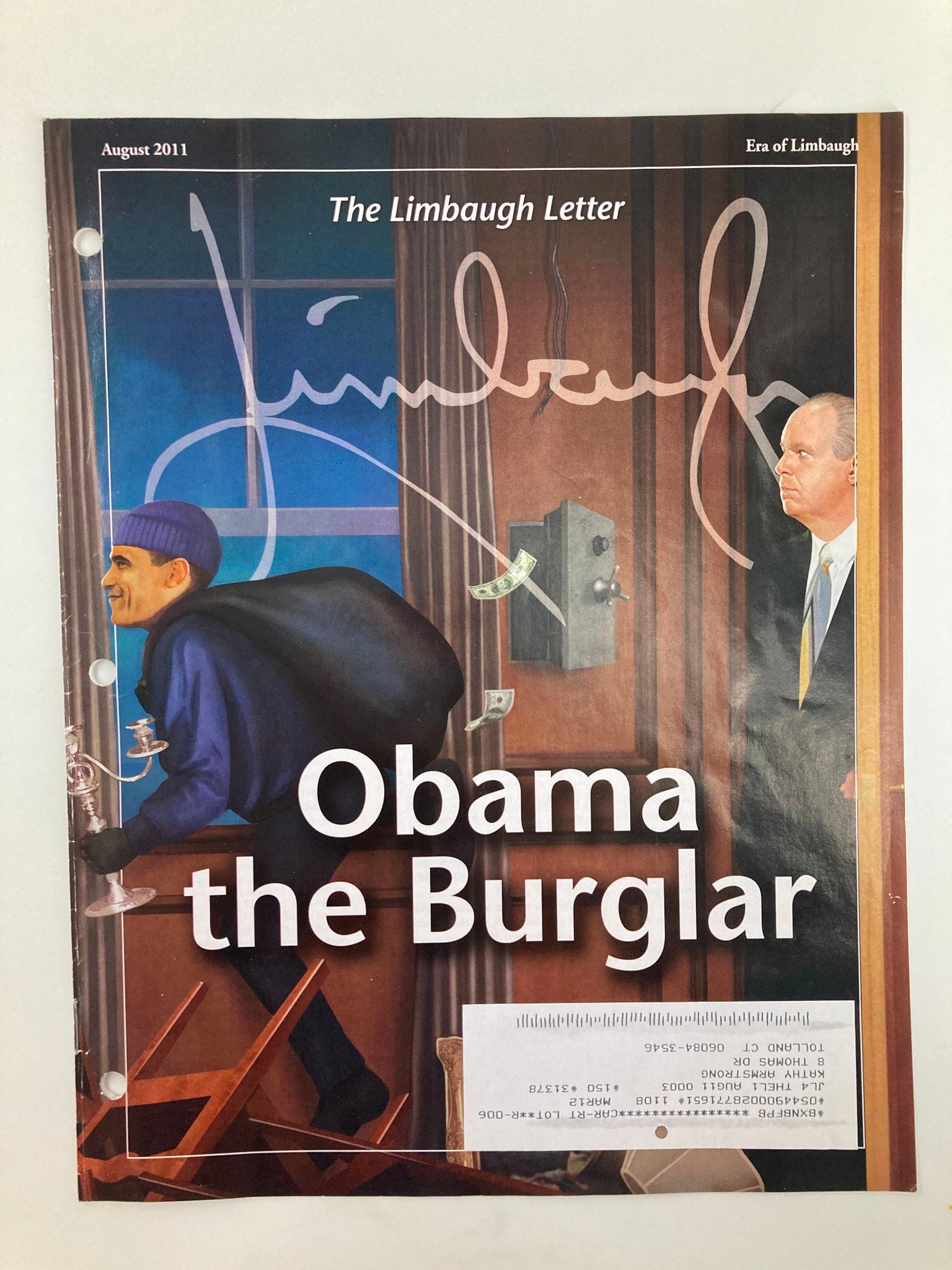 Rush Limbaugh Letter Newsletter Magazine August 2011 The Burglar