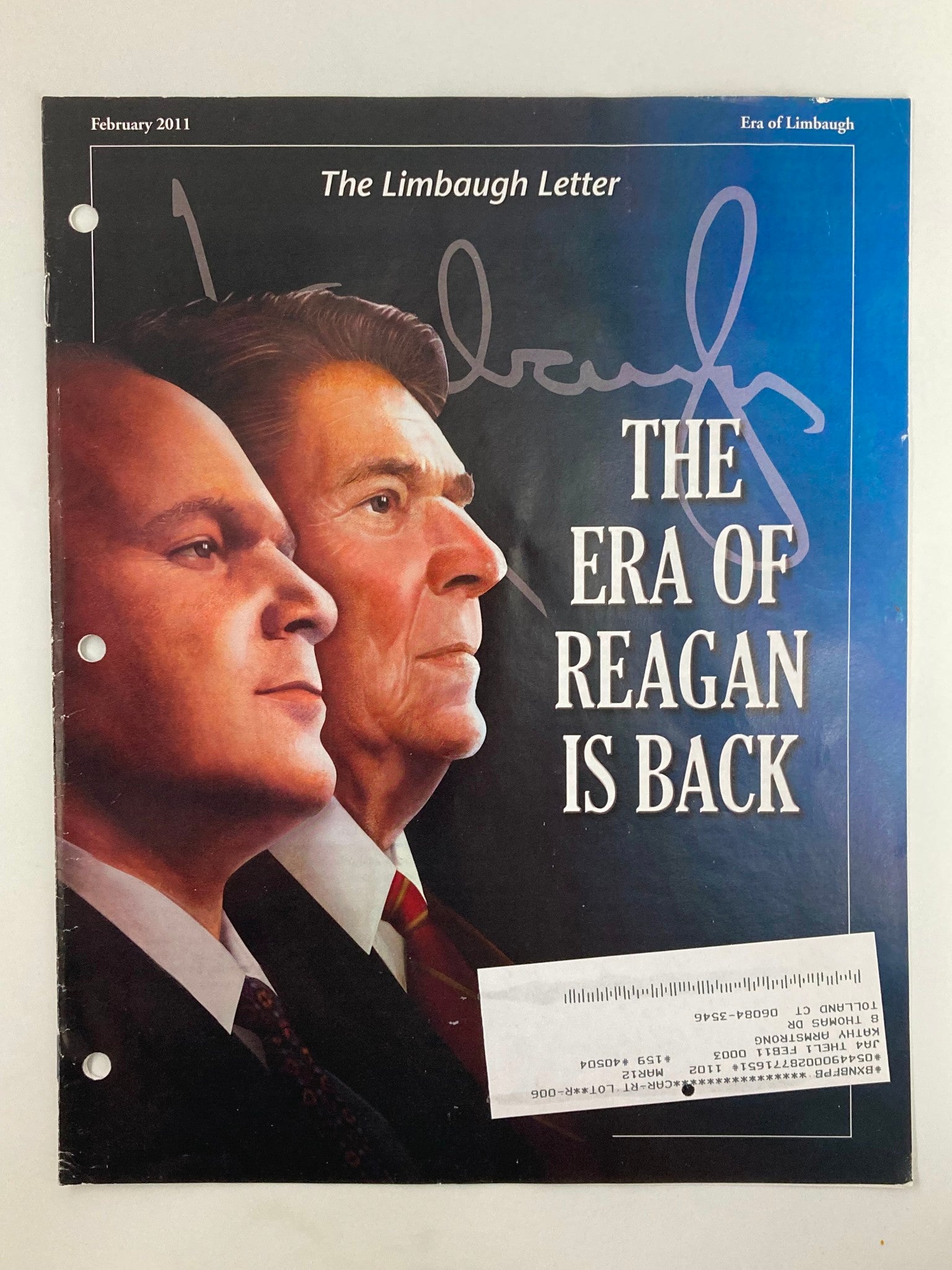 Rush Limbaugh Letter Newsletter Magazine February 2011 The Ronald Reagan Era