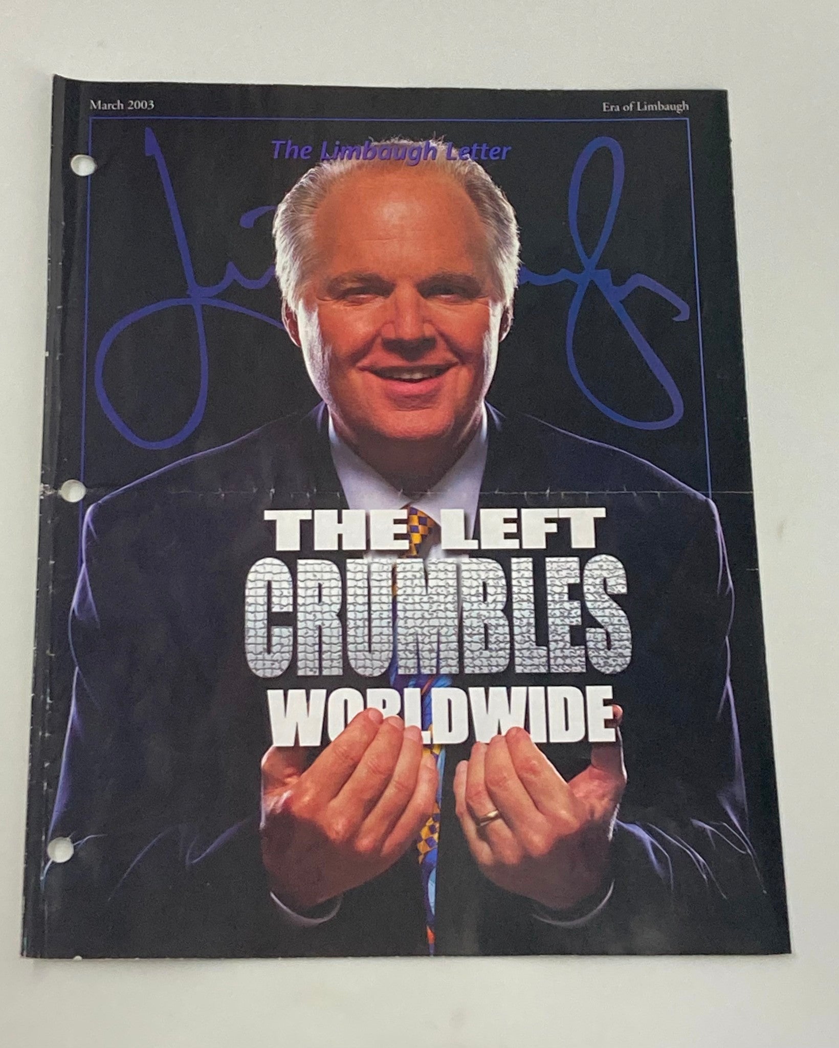 Rush Limbaugh Letter Newsletter Magazine March 2003 Crumbles Worldwide