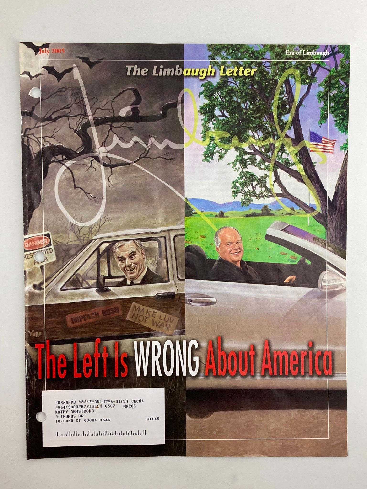 Rush Limbaugh Letter Newsletter Magazine July 2005 Wrong About America