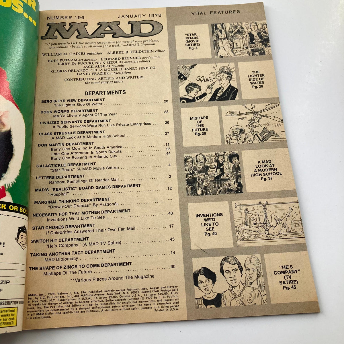 Mad Magazine Jan 1978 Star Wars Satire