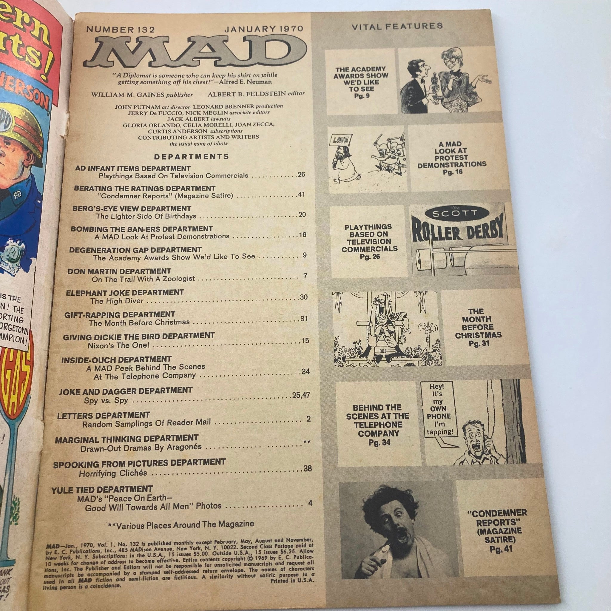 Mad Magazine January 1970 No. 132 Season's Greetings 2.0 Good No Label