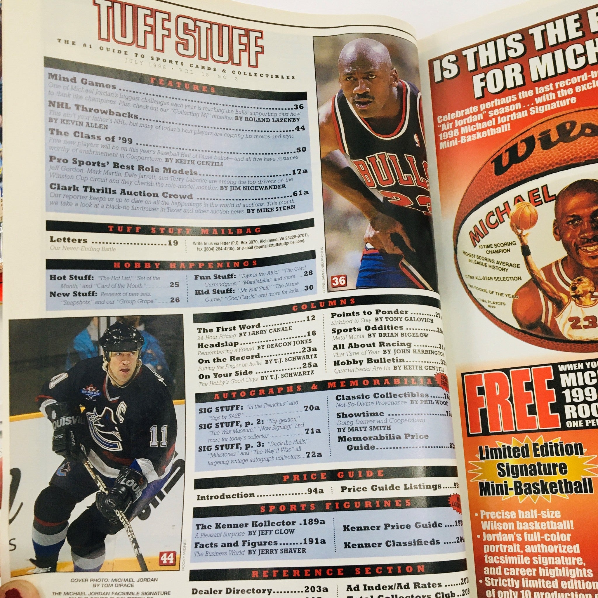 Tuff Stuff Magazine July 1998 Michael Jordan Love & Hate by Teammates No Label