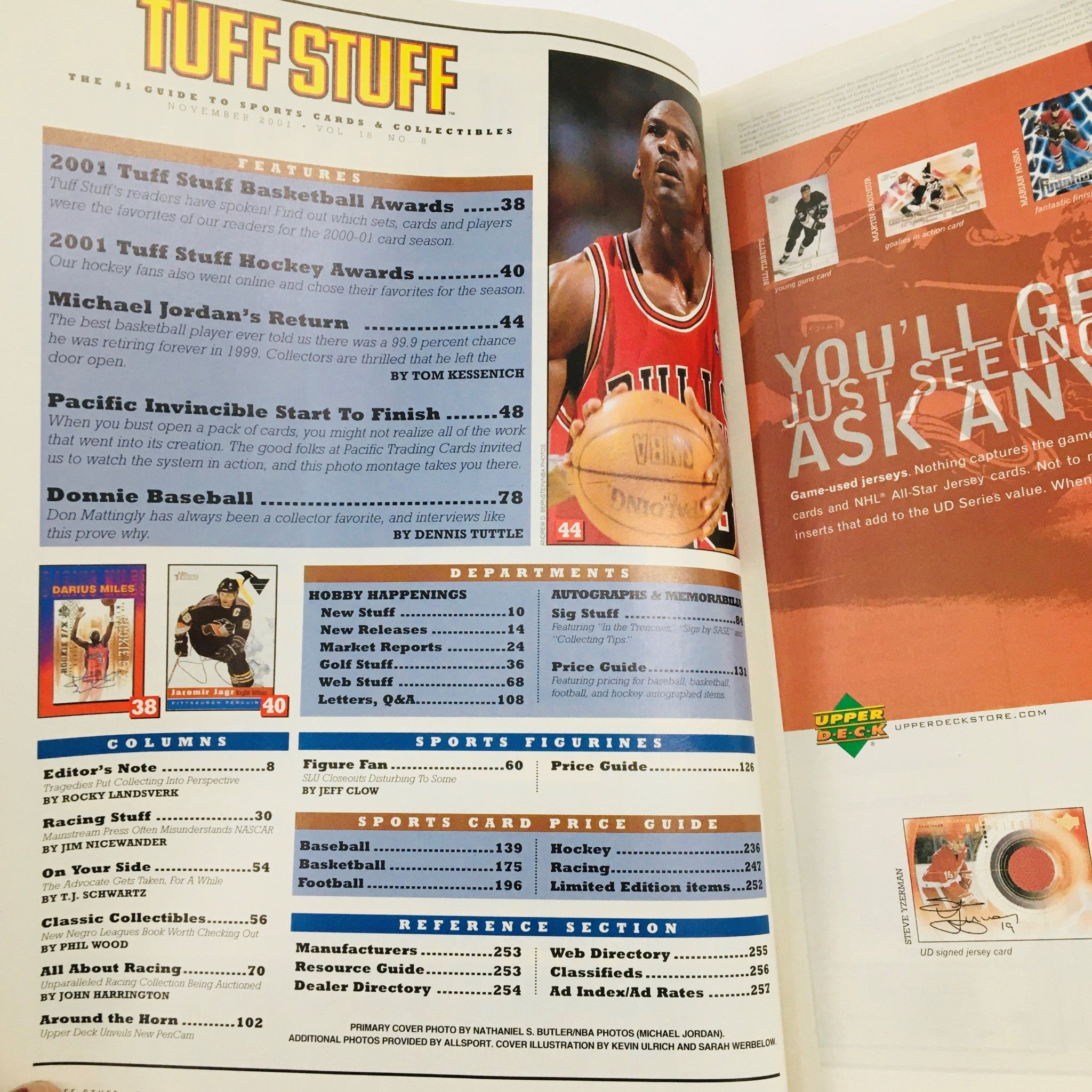 Tuff Stuff Magazine December 2001 Michael Jordan Washington Wizards No Label