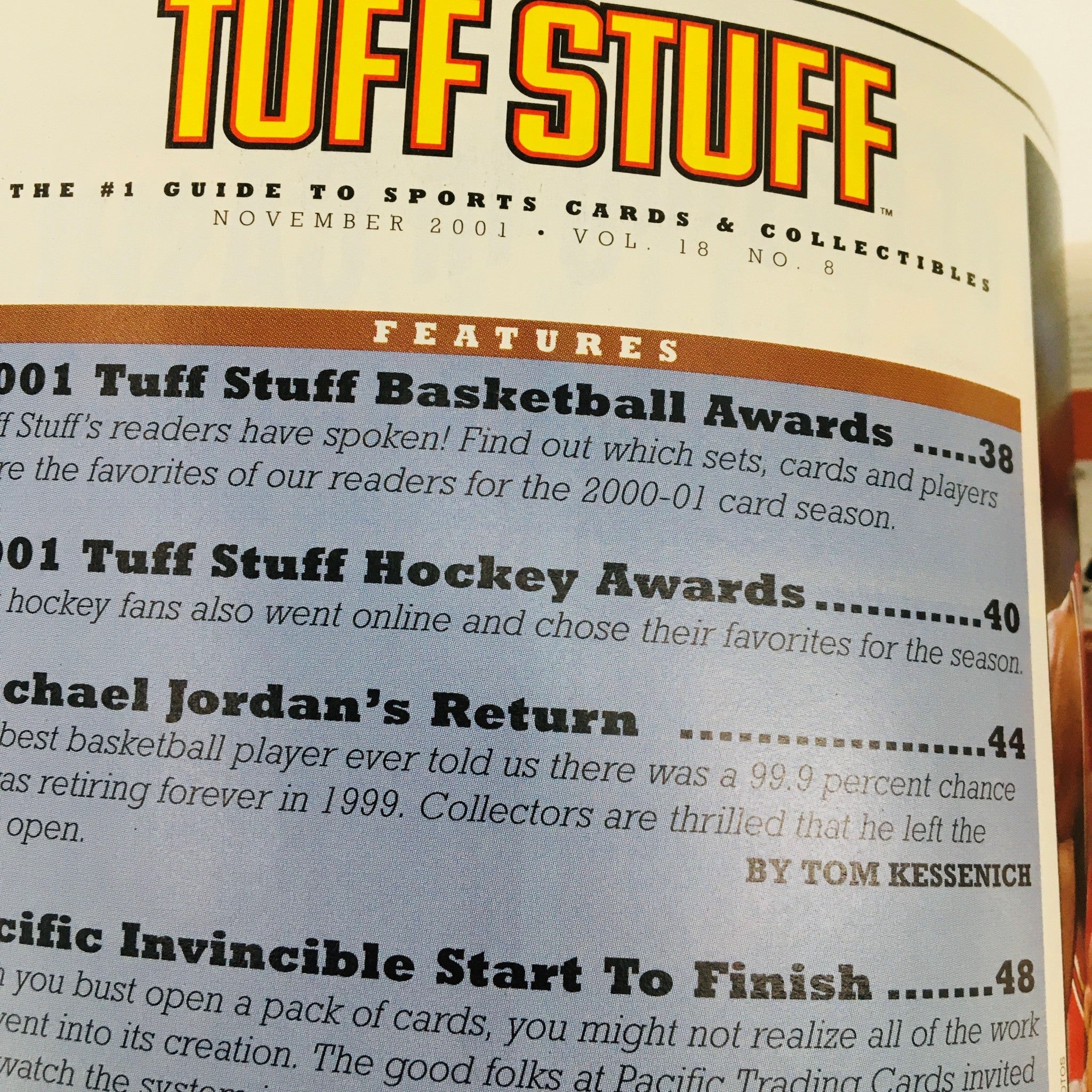 Tuff Stuff Magazine December 2001 Michael Jordan Washington Wizards No Label