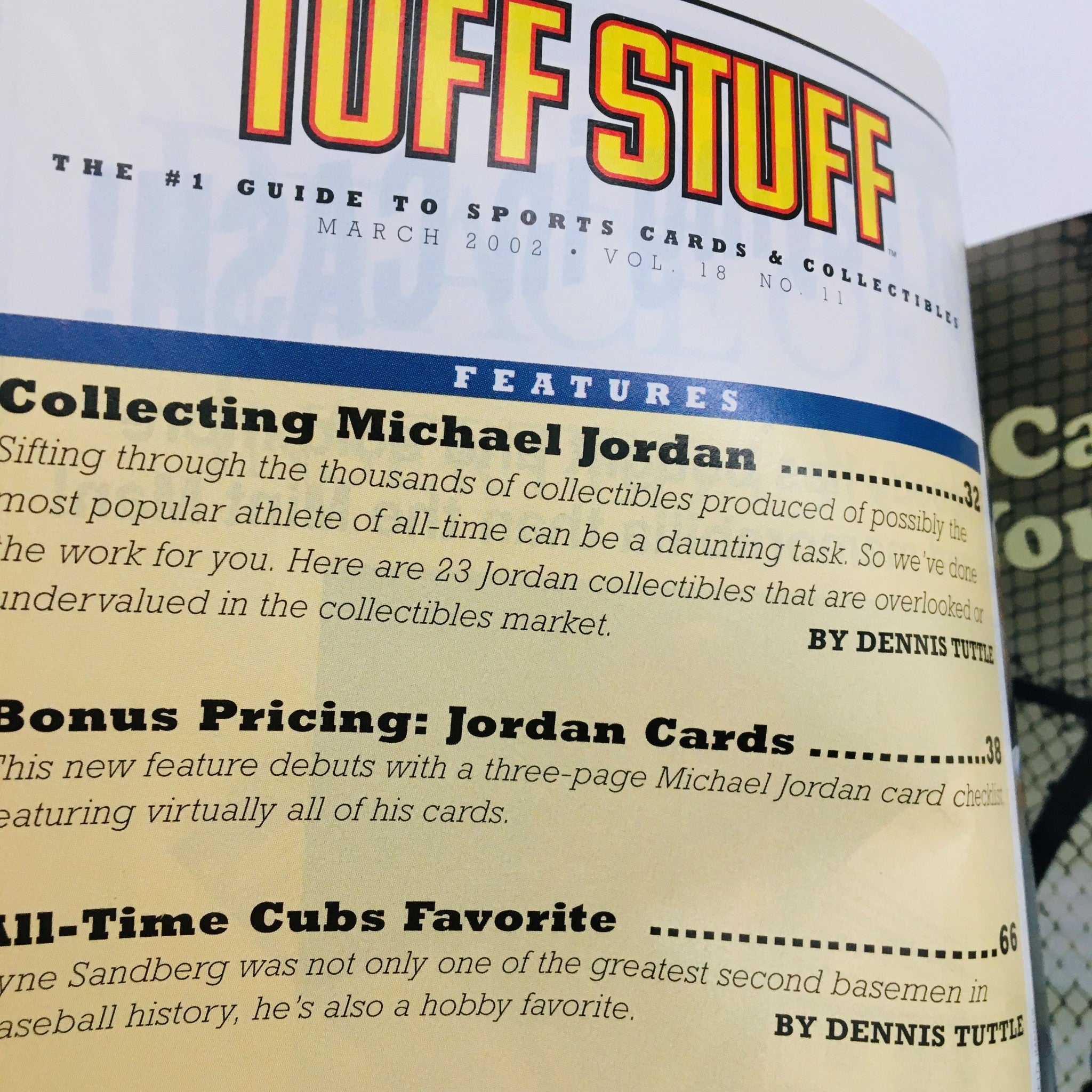 Tuff Stuff Magazine March 2002 NBA Michael Jordan Washington Wizards No Label