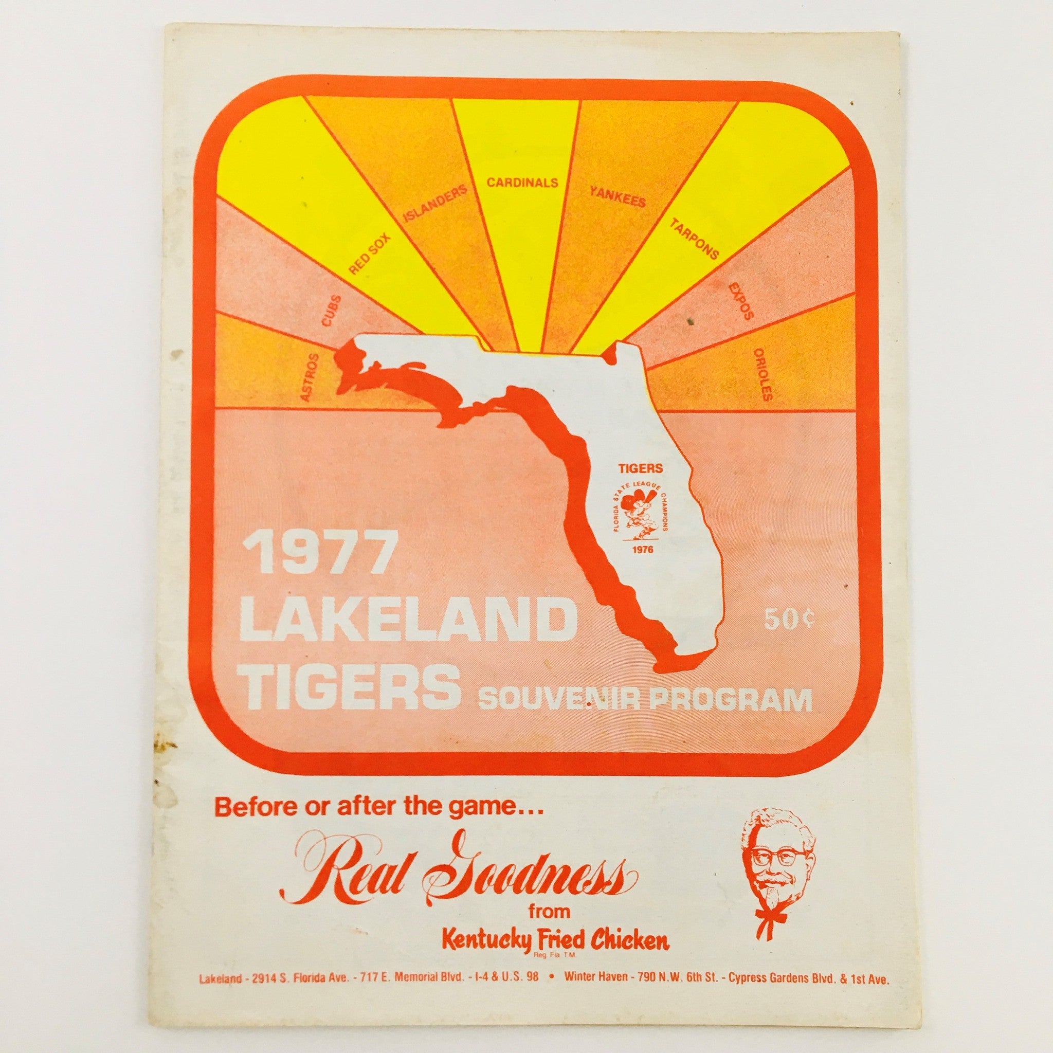 1977 MLB Baseball Lakeland Flying Souvenir Program