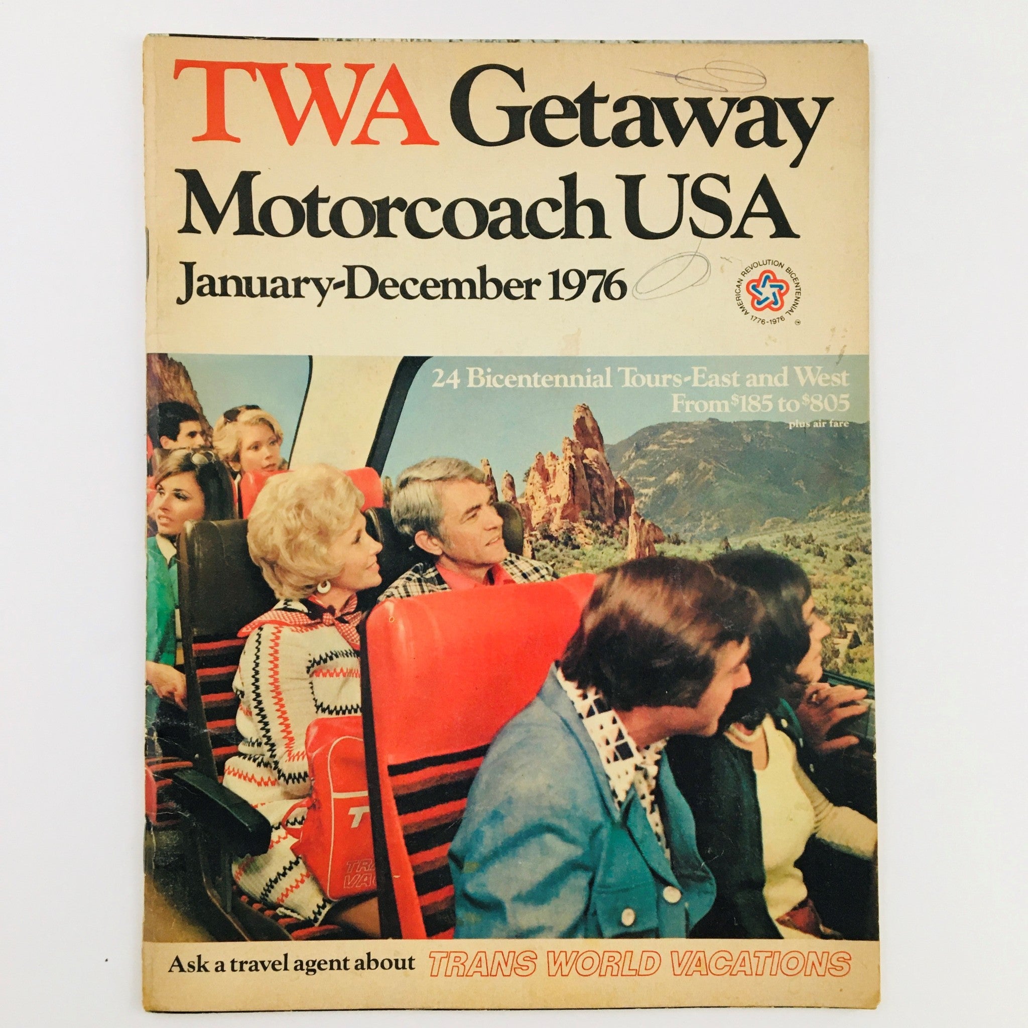 1976 TWA Getaway Motorcoach USA Trans World Vacations Brochure