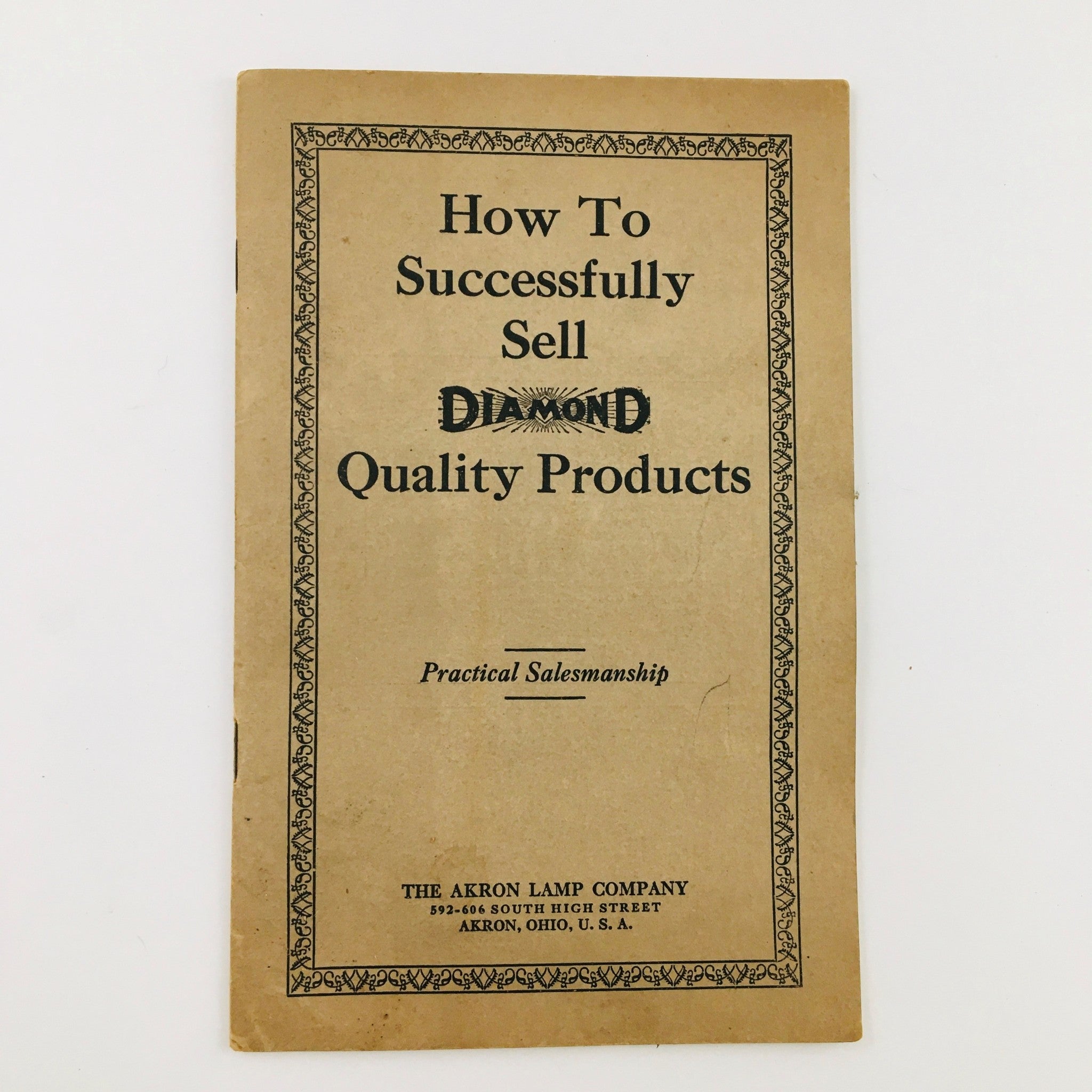 Cover of vintage magazine 'How To Successfully Sell Diamond Quality Products: Practical Salesmanship', showcasing its title and publisher information.
