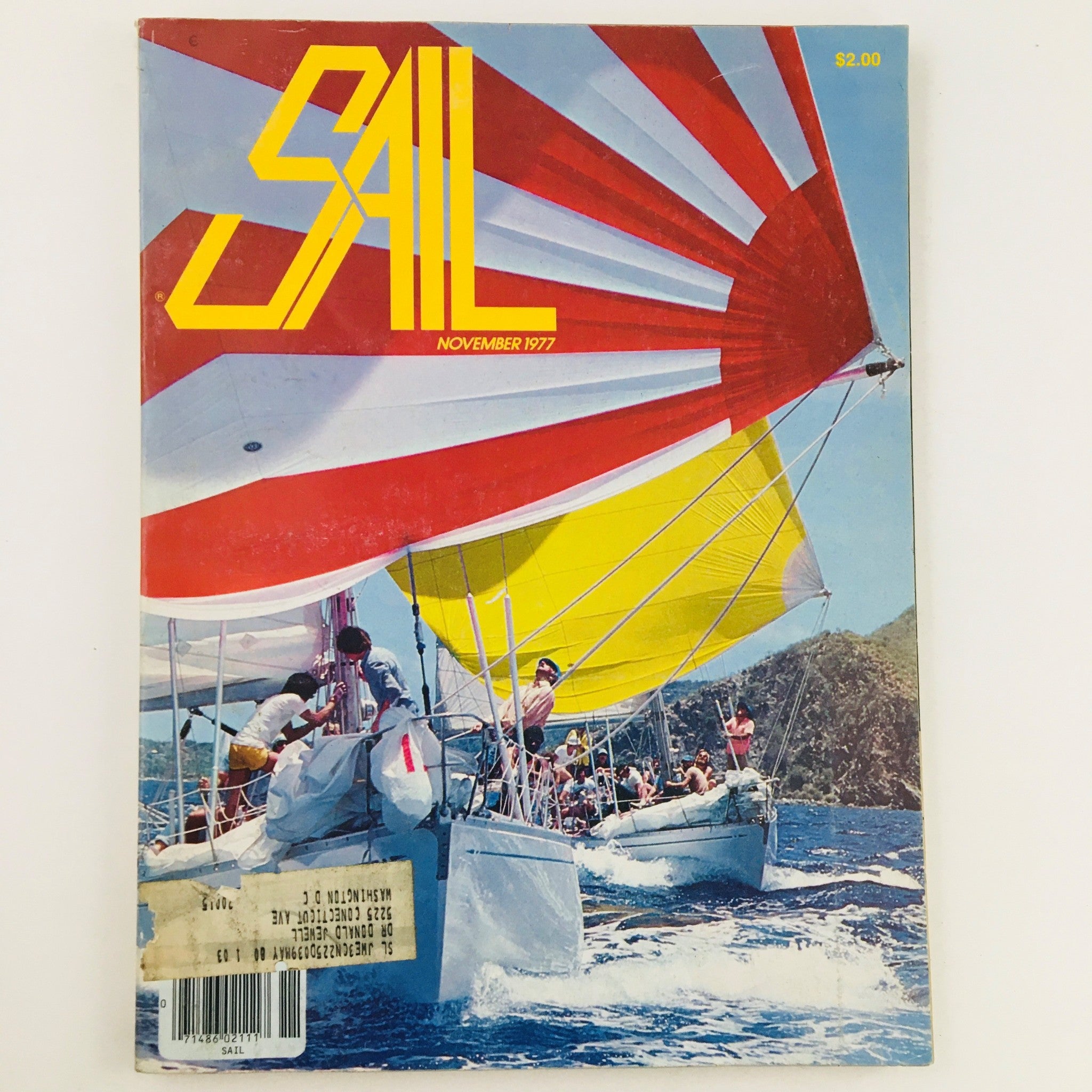 Sail Magazine November 1977 The Swan 44 Jibaro Running Ahead of Gitana