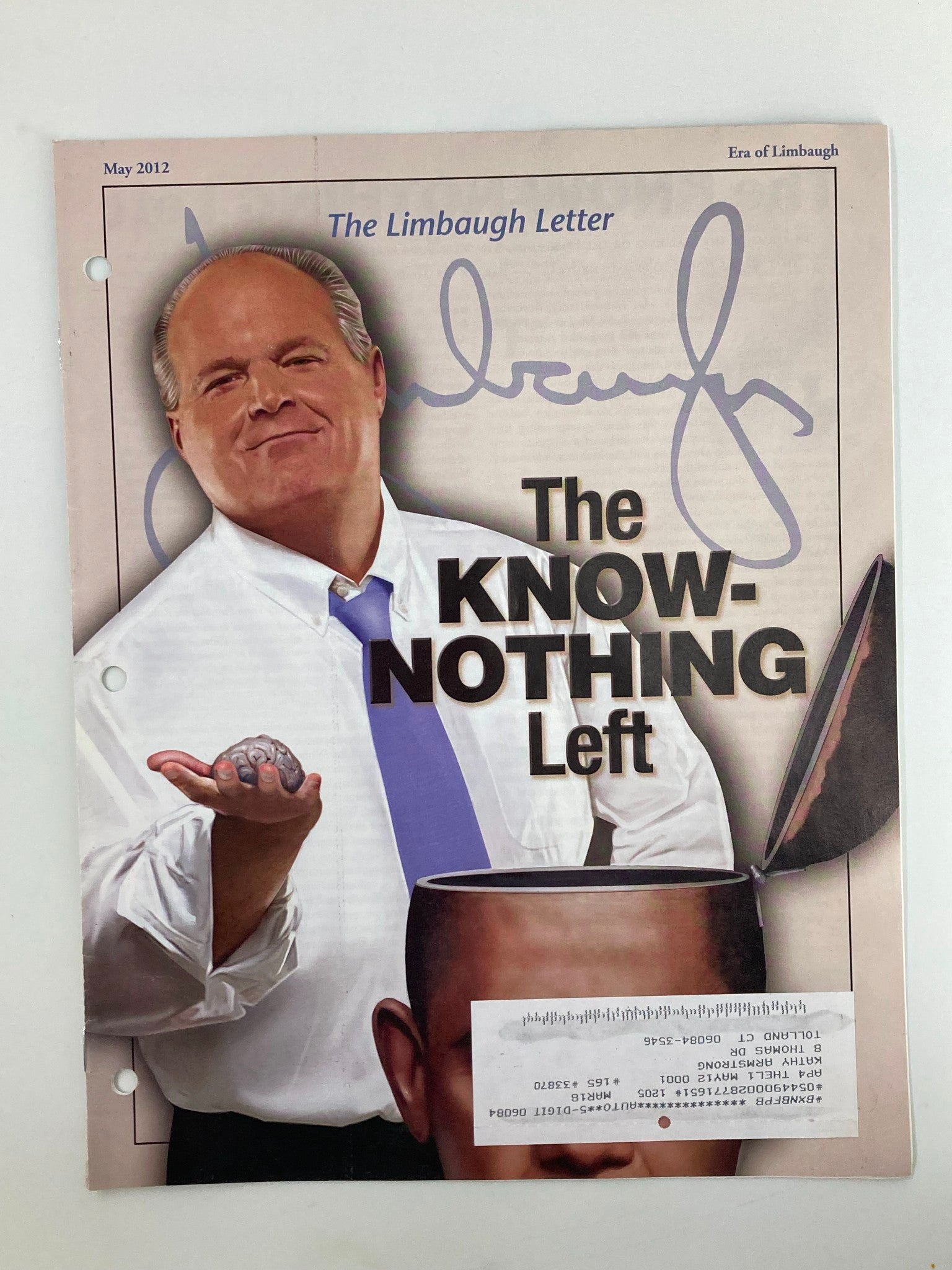 Rush Limbaugh Letter Newsletter Magazine May 2012 The Know-Nothing