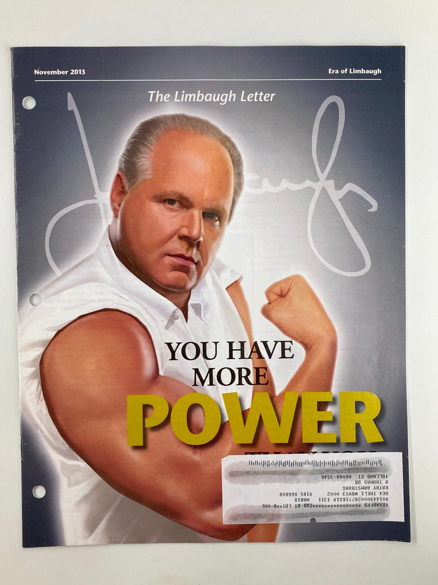 Rush Limbaugh Letter Newsletter Magazine November 2013 You Have More Power