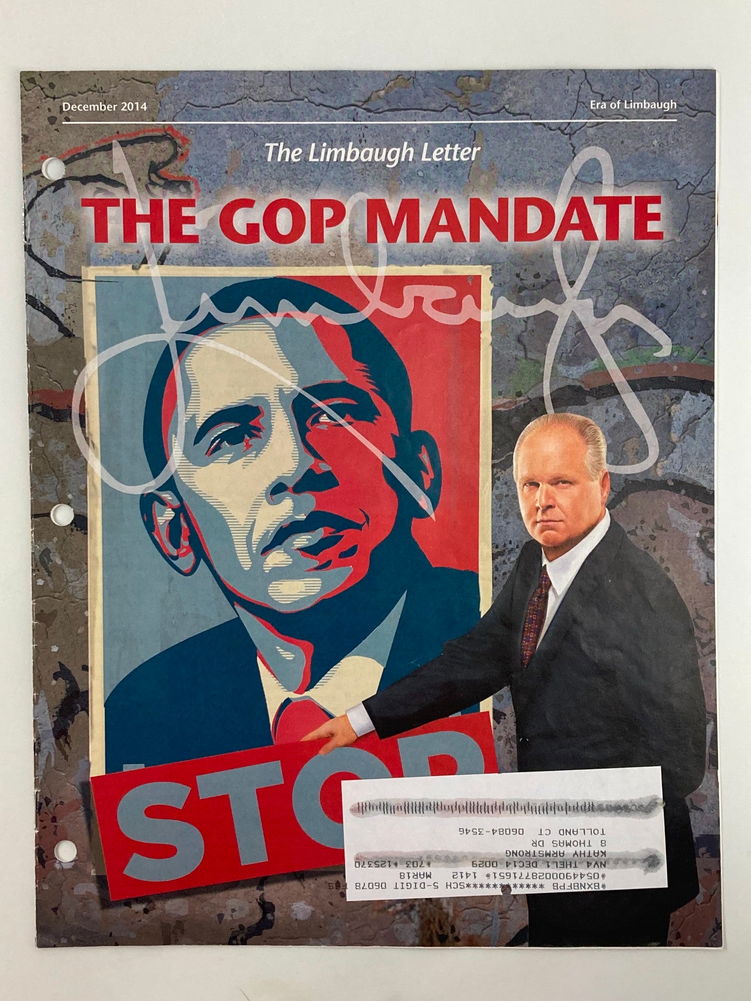 Rush Limbaugh Letter Newsletter Magazine December 2014 The GOP Mandate