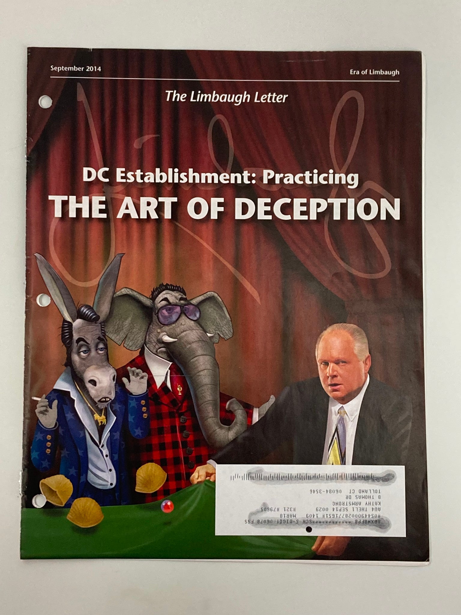 Rush Limbaugh Letter Newsletter Magazine September 2014 The Art of Deception