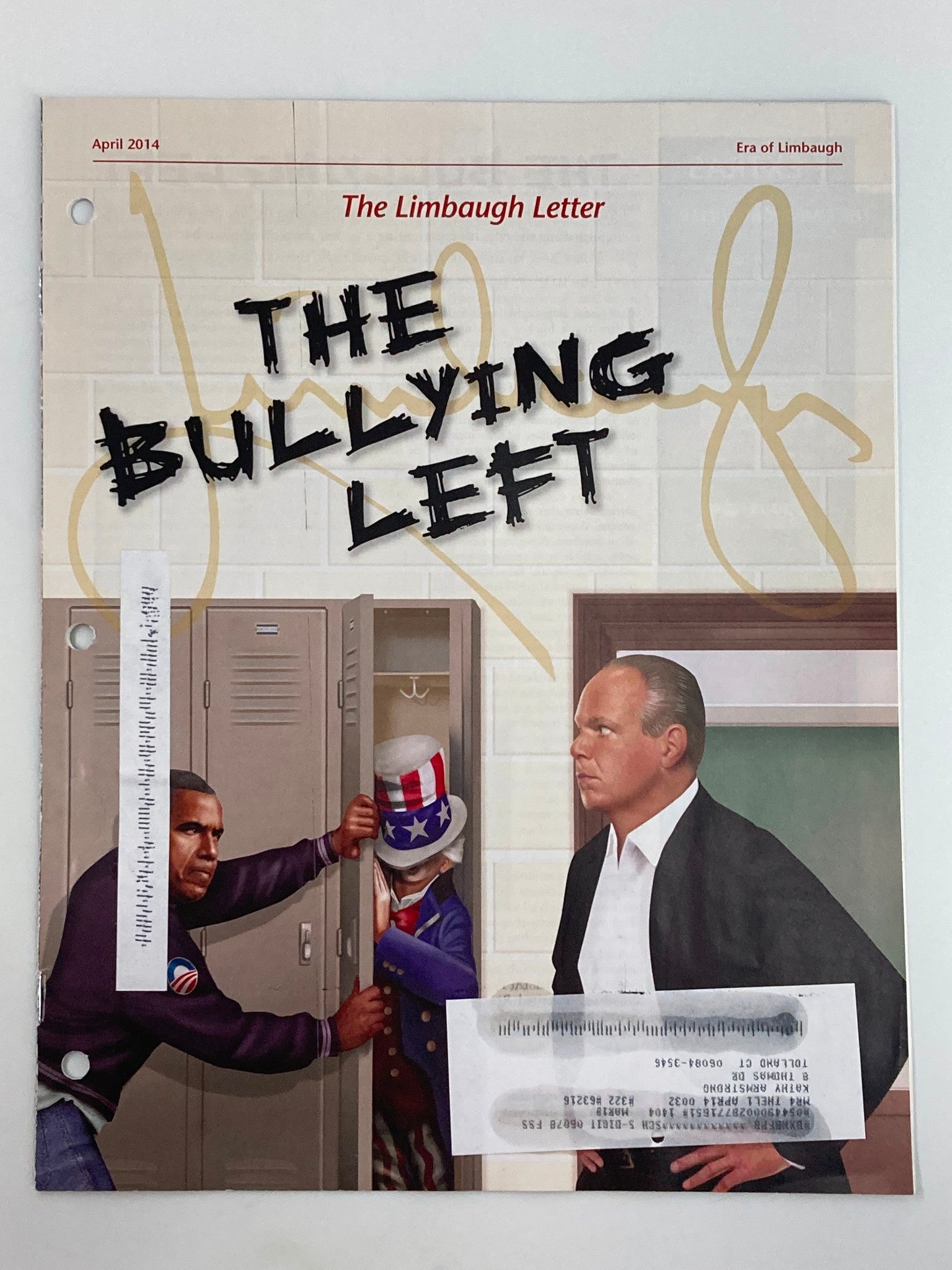 Rush Limbaugh Letter Newsletter Magazine April 2014 The Bullying Left