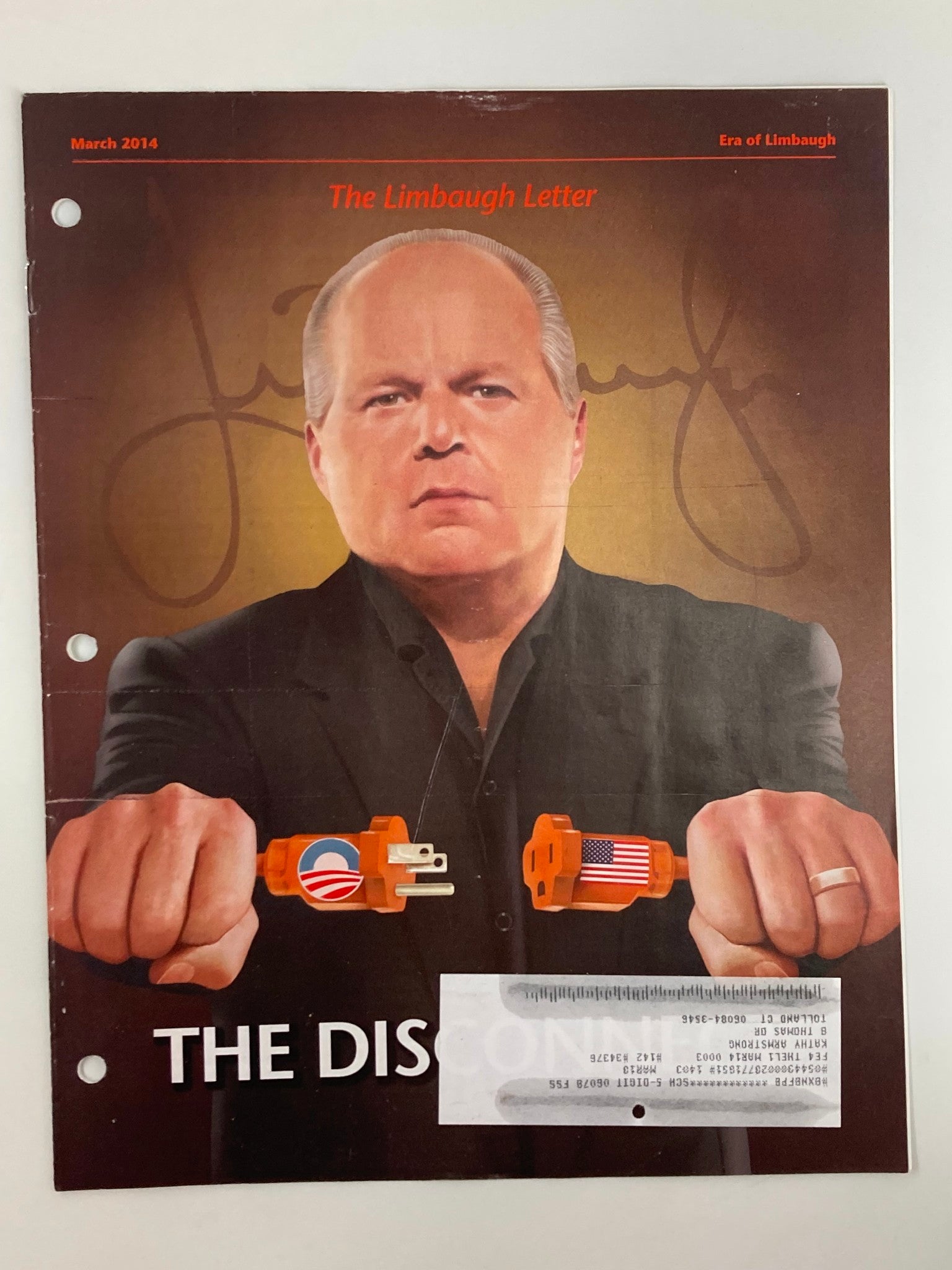 Rush Limbaugh Letter Newsletter Magazine March 2014 The Disconnected