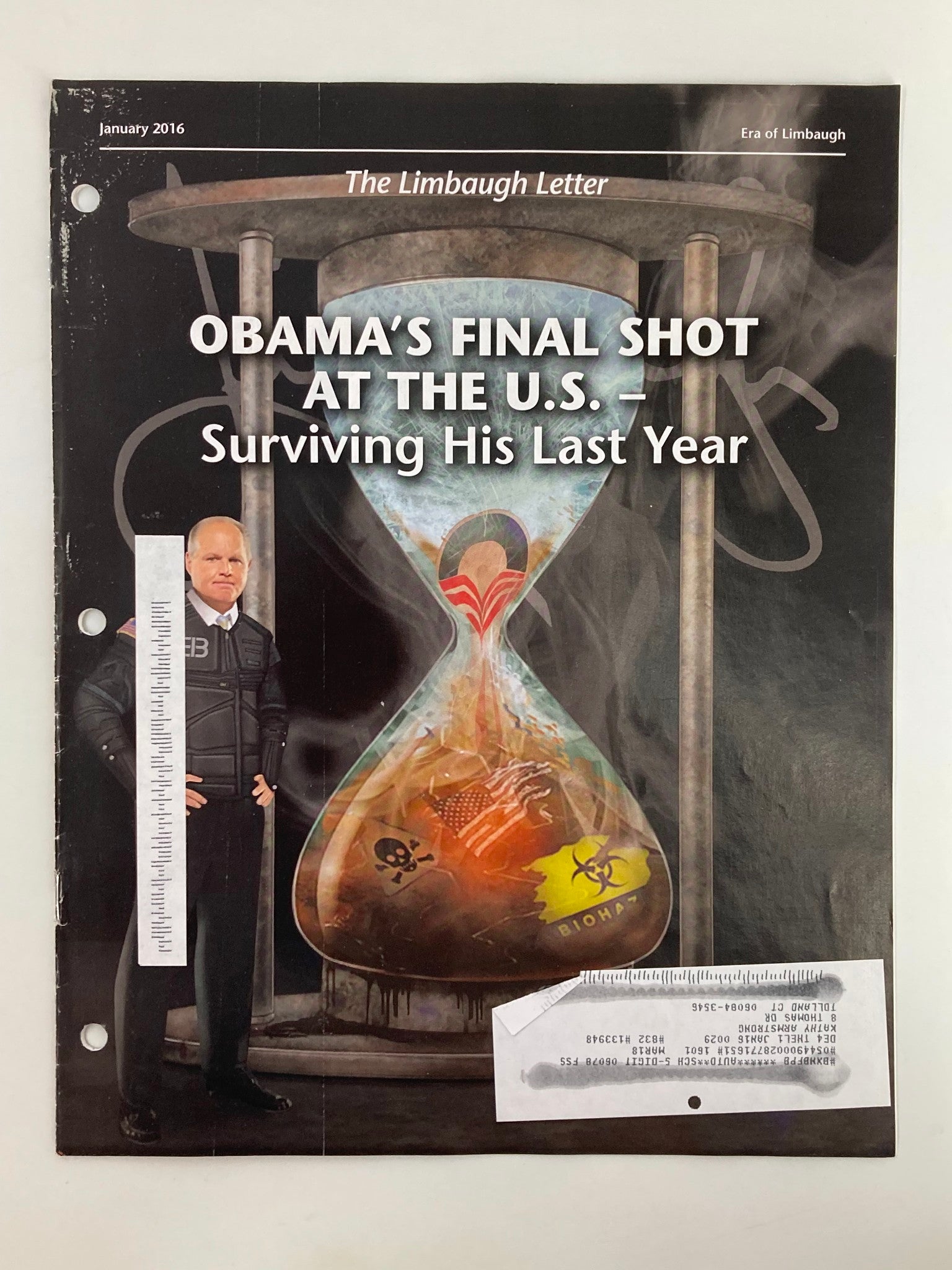 Rush Limbaugh Letter Newsletter Magazine January 2016 Final Shot