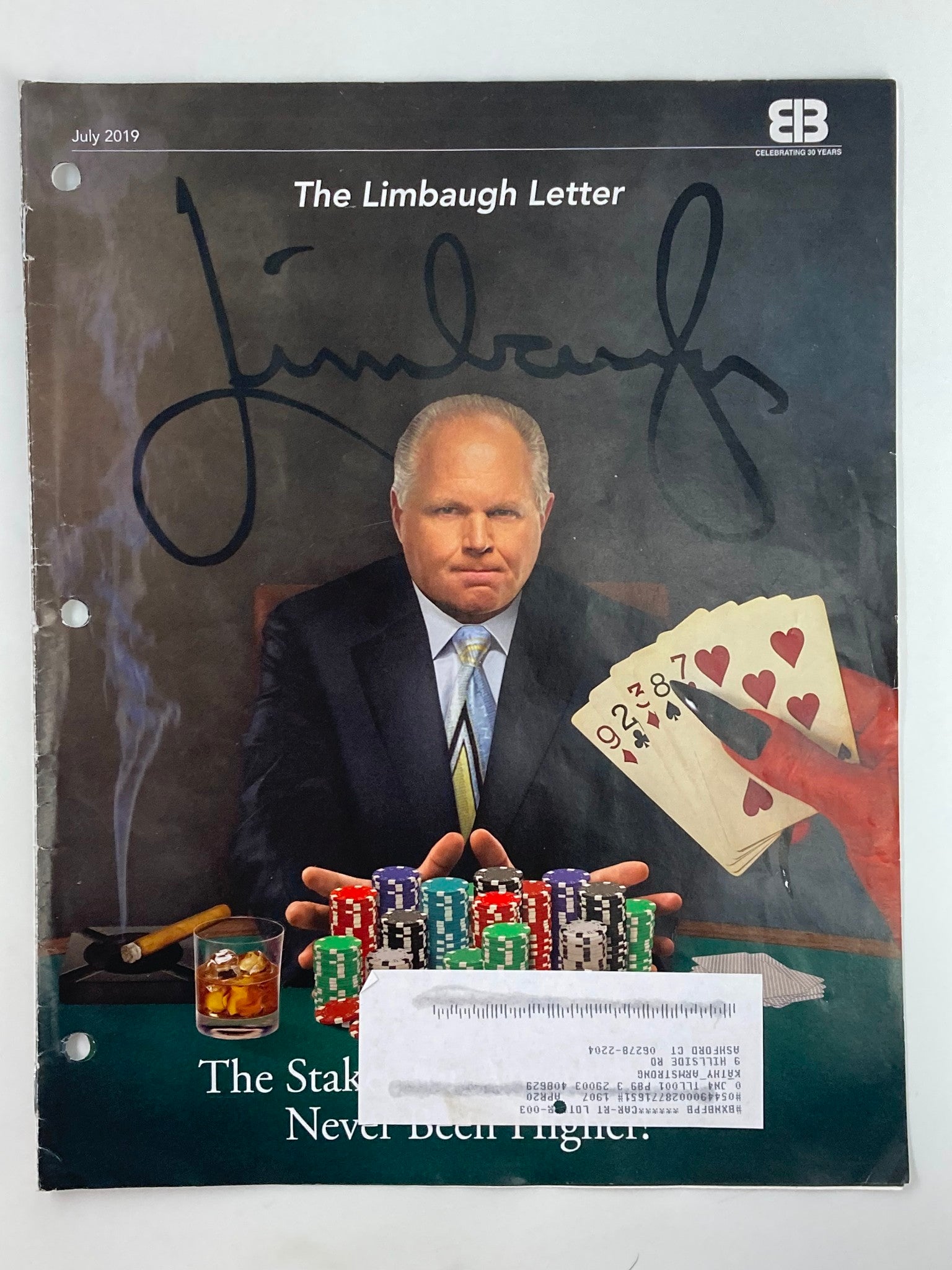 Rush Limbaugh Letter Newsletter Magazine July 2019 The Stakes for America