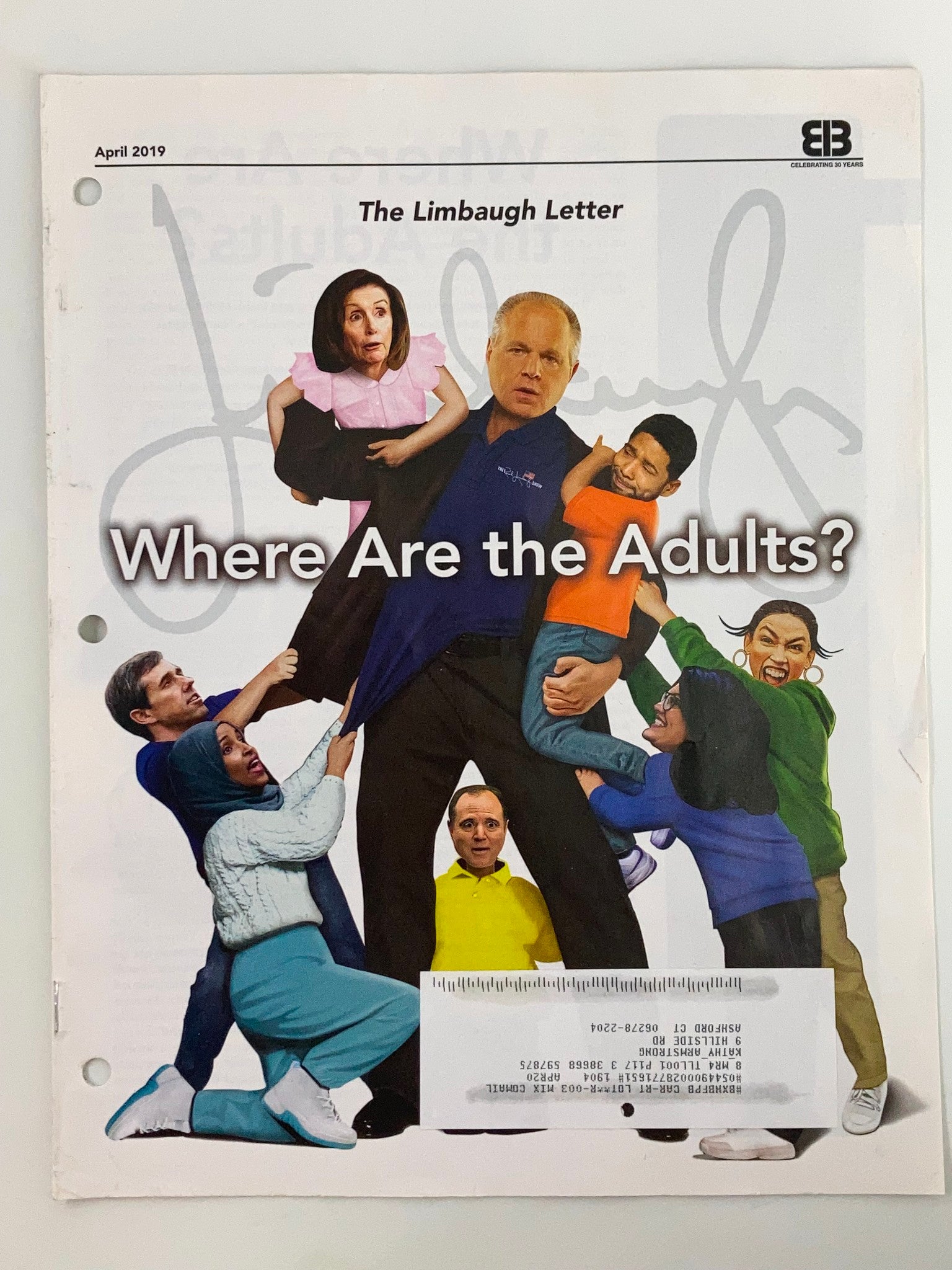 Rush Limbaugh Letter Newsletter Magazine April 2019 Where Are The Adults?