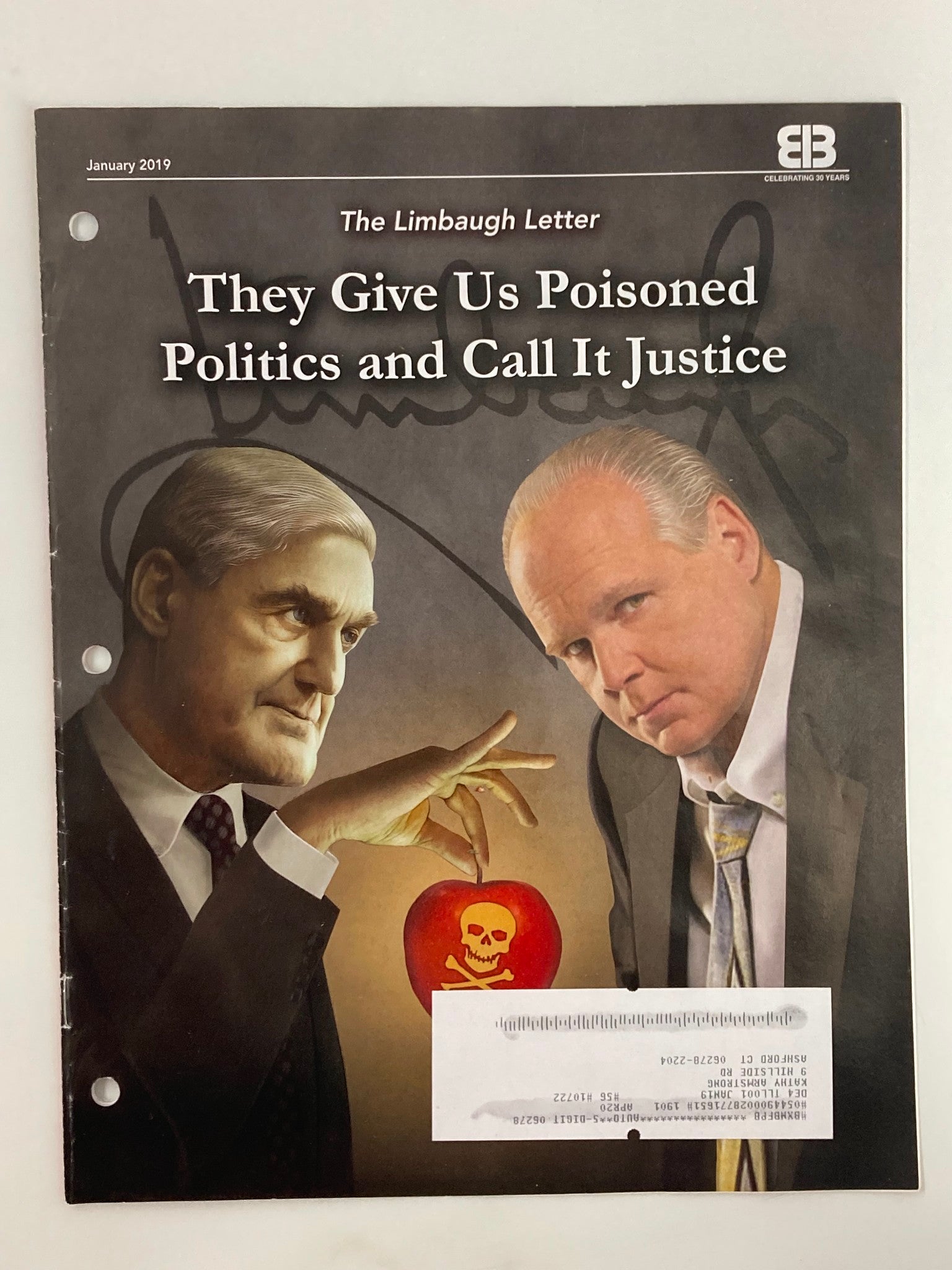 Rush Limbaugh Letter Newsletter Magazine January 2019 Give Us Poisoned Politics