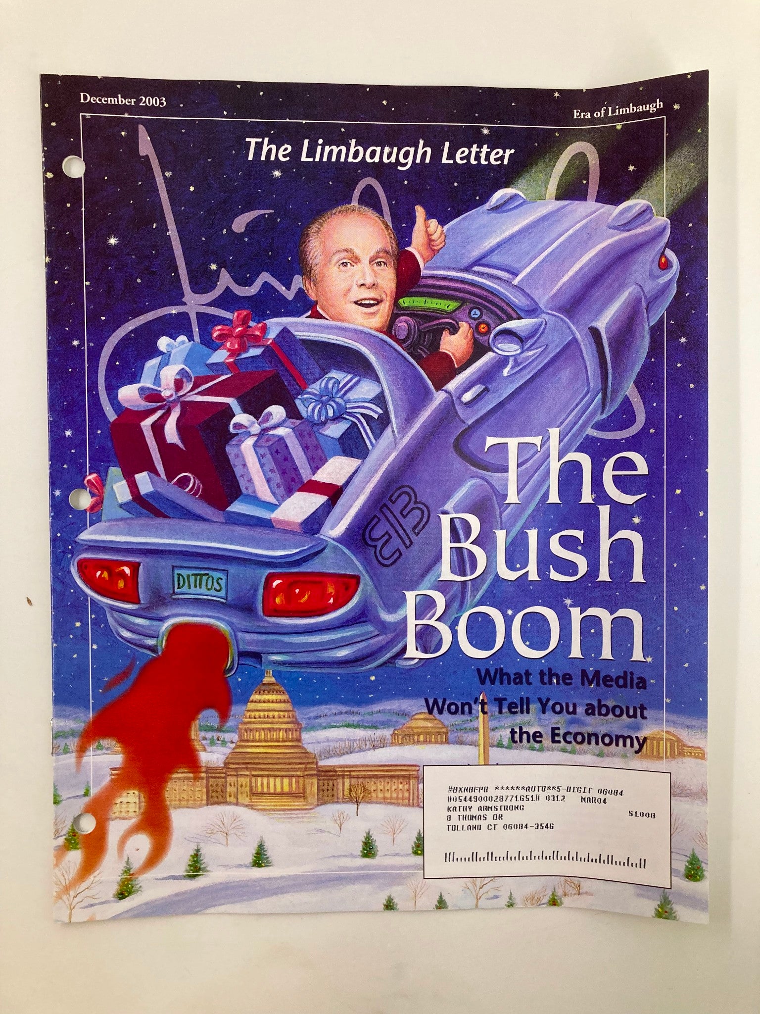 Rush Limbaugh Letter Newsletter Magazine December 2003 The George Bush Broom