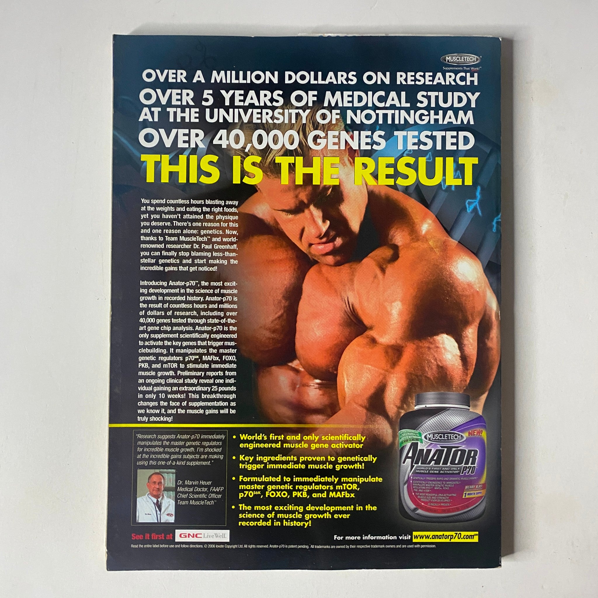 MuscleMag International Magazine Spring 2006 No. 287 featuring King & Barbara Kamali, showcasing bodybuilding culture, training insights, and product advertisement for genetic research in fitness.