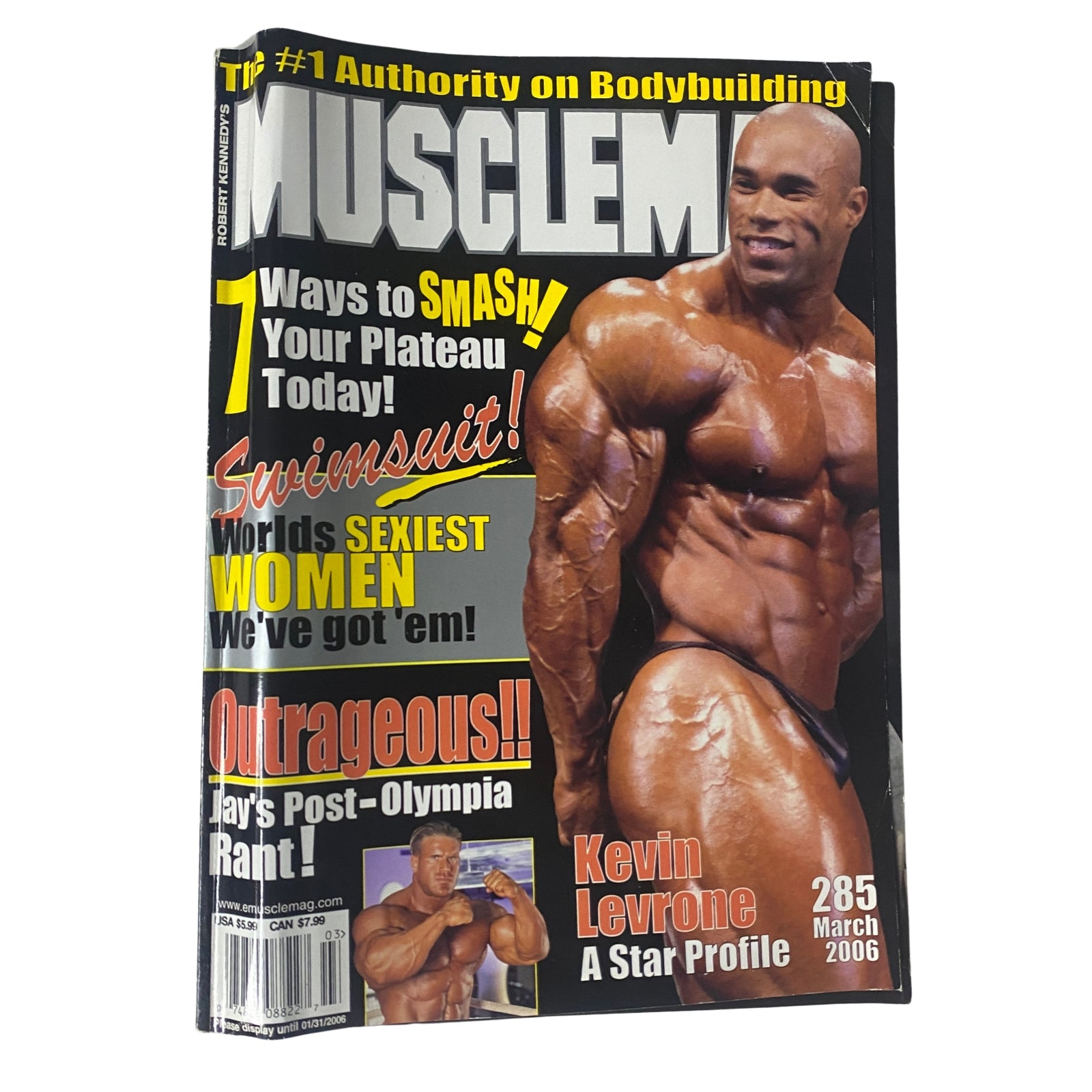 Cover of MuscleMag International Magazine March 2006 No. 285 featuring Kevin Levrone, showcasing bodybuilding tips and insights with a focus on training and nutrition.