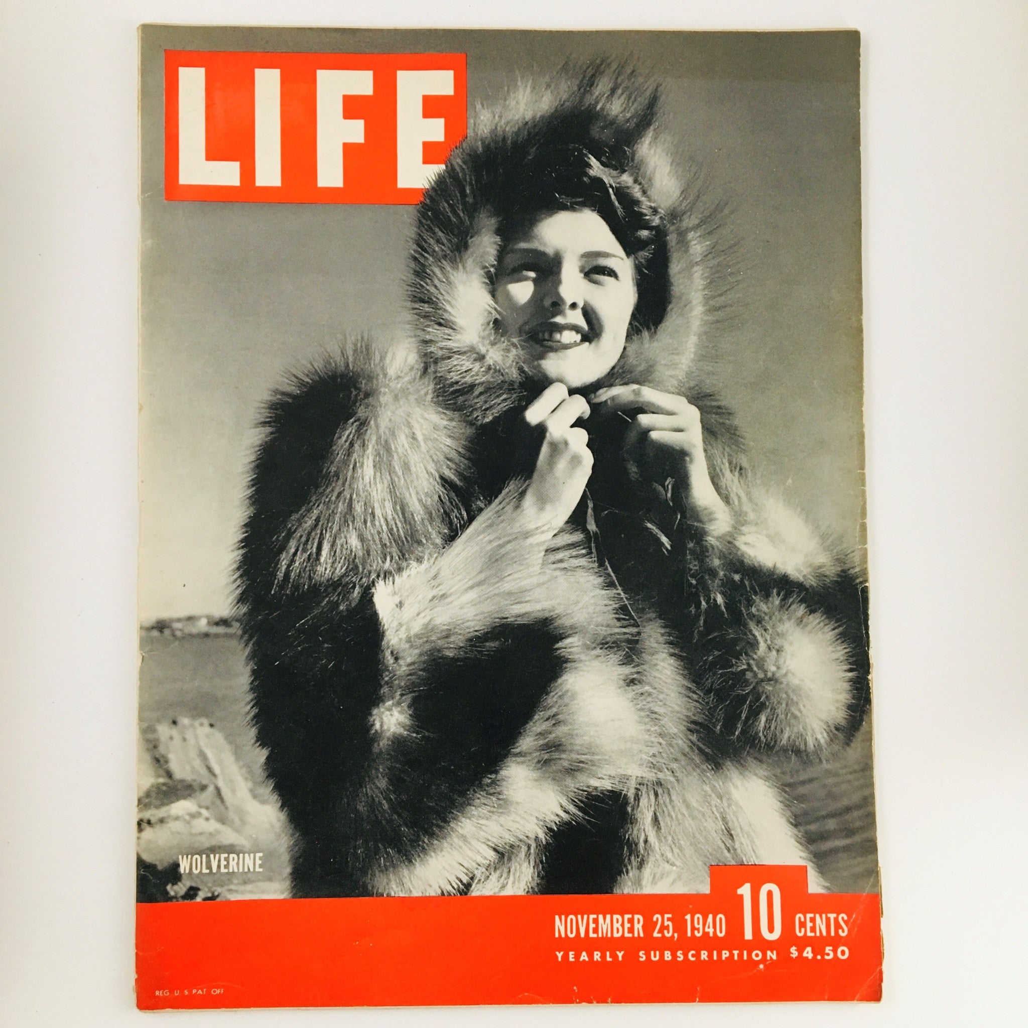 VTG Life Magazine November 25 1940 A Lady Wearing a Wolverine Fur No Label