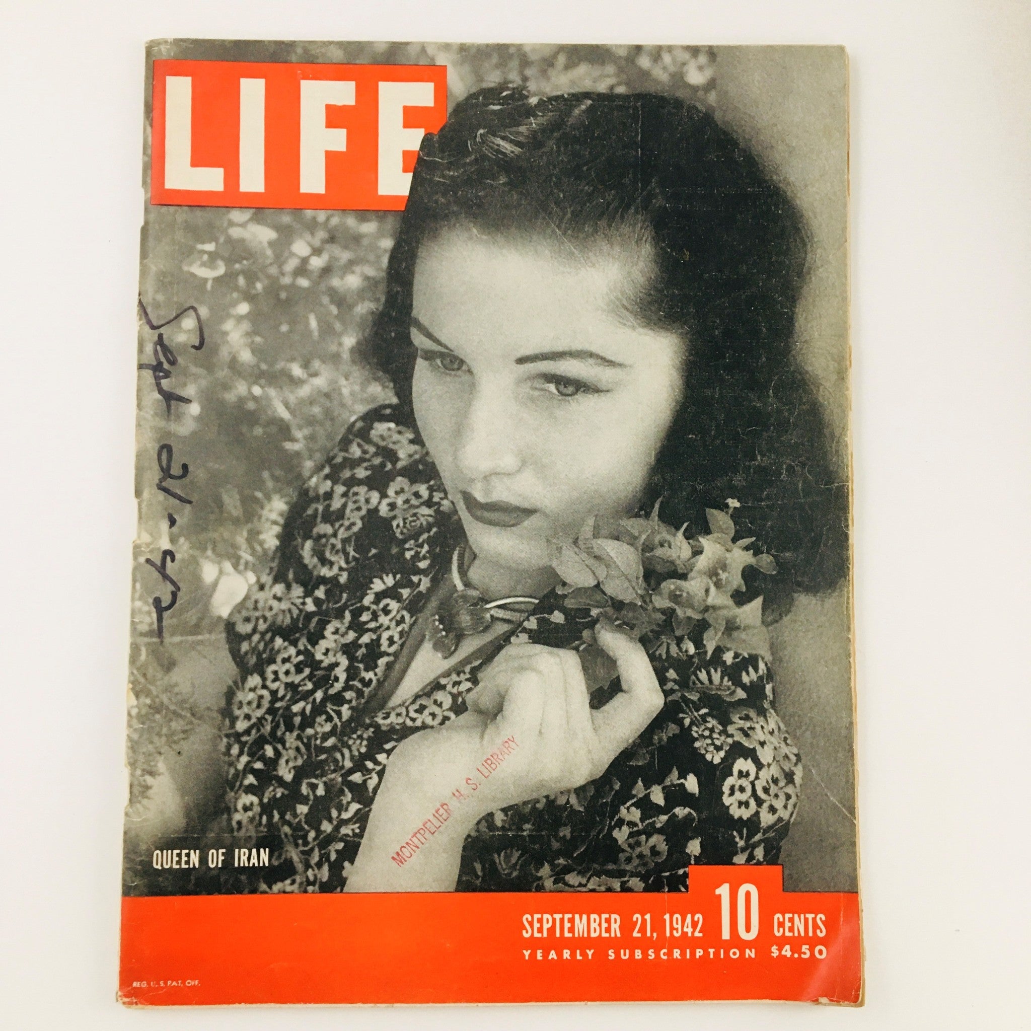 VTG Life Magazine September 21 1942 Fawzia Fuad The Queen of Iran No Label