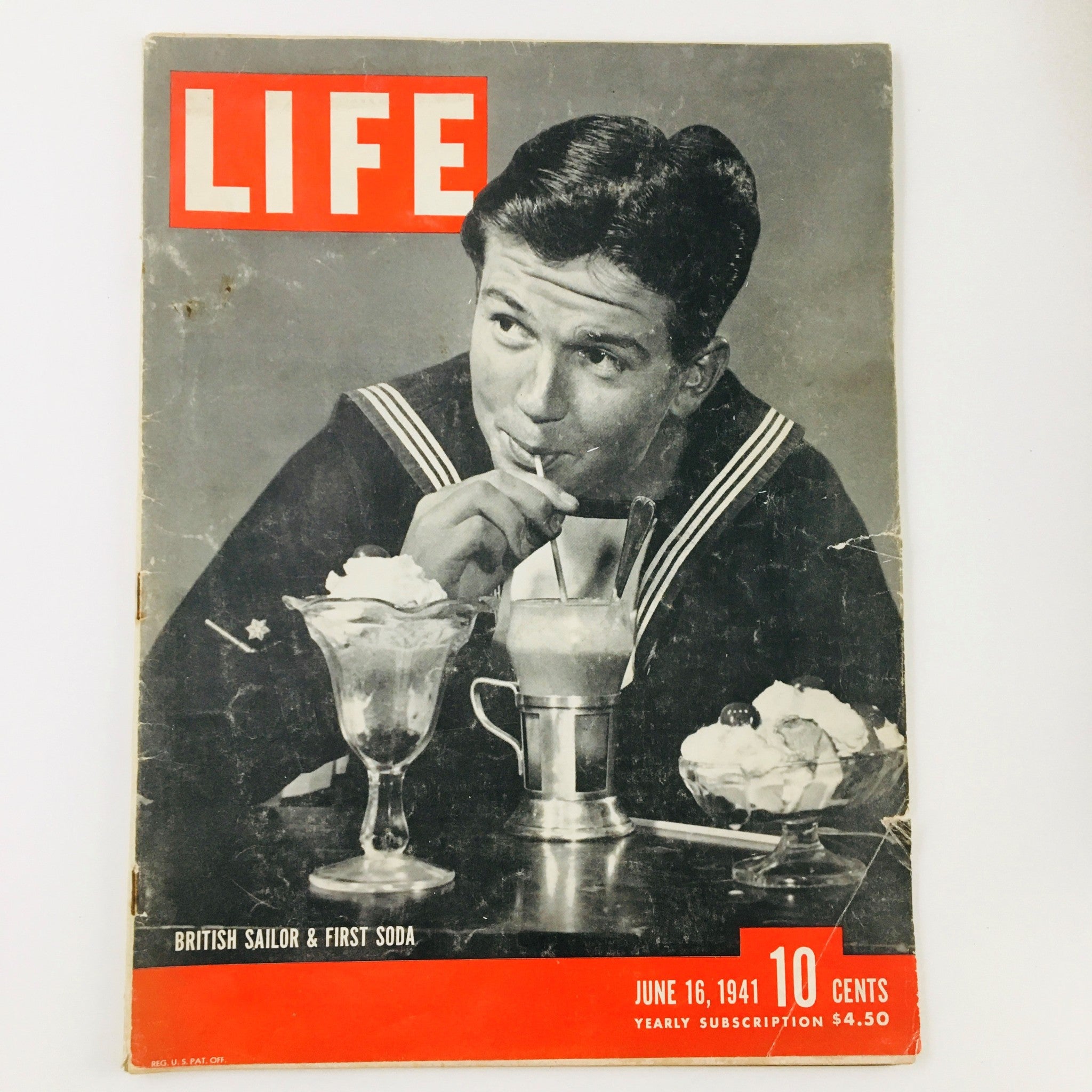 VTG Life Magazine June 16 1941 Photo of a British Sailor & First Soda No Label