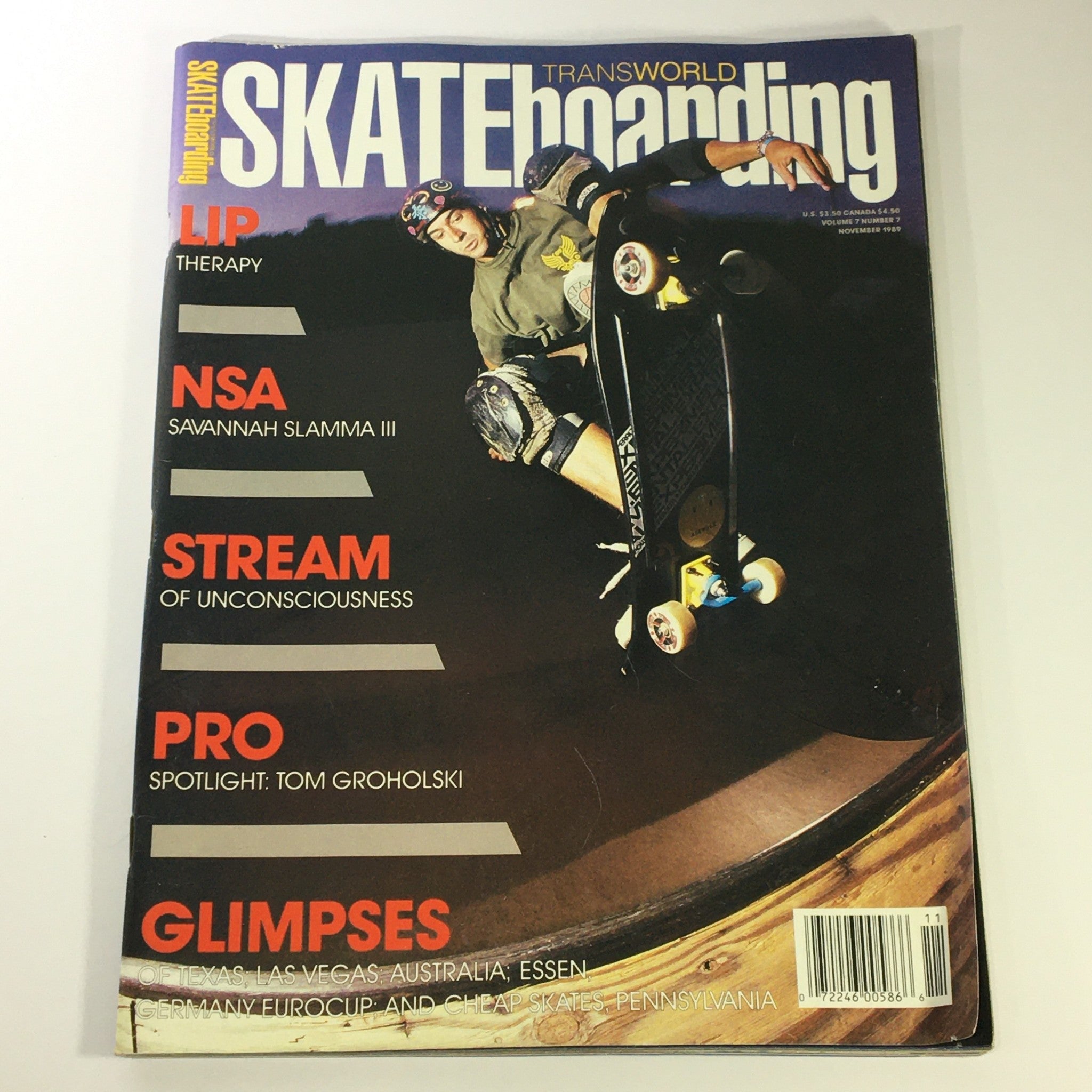 Transworld Skateboarding Magazine November 1989 Vol 7 #7 - Savannah Slamma III