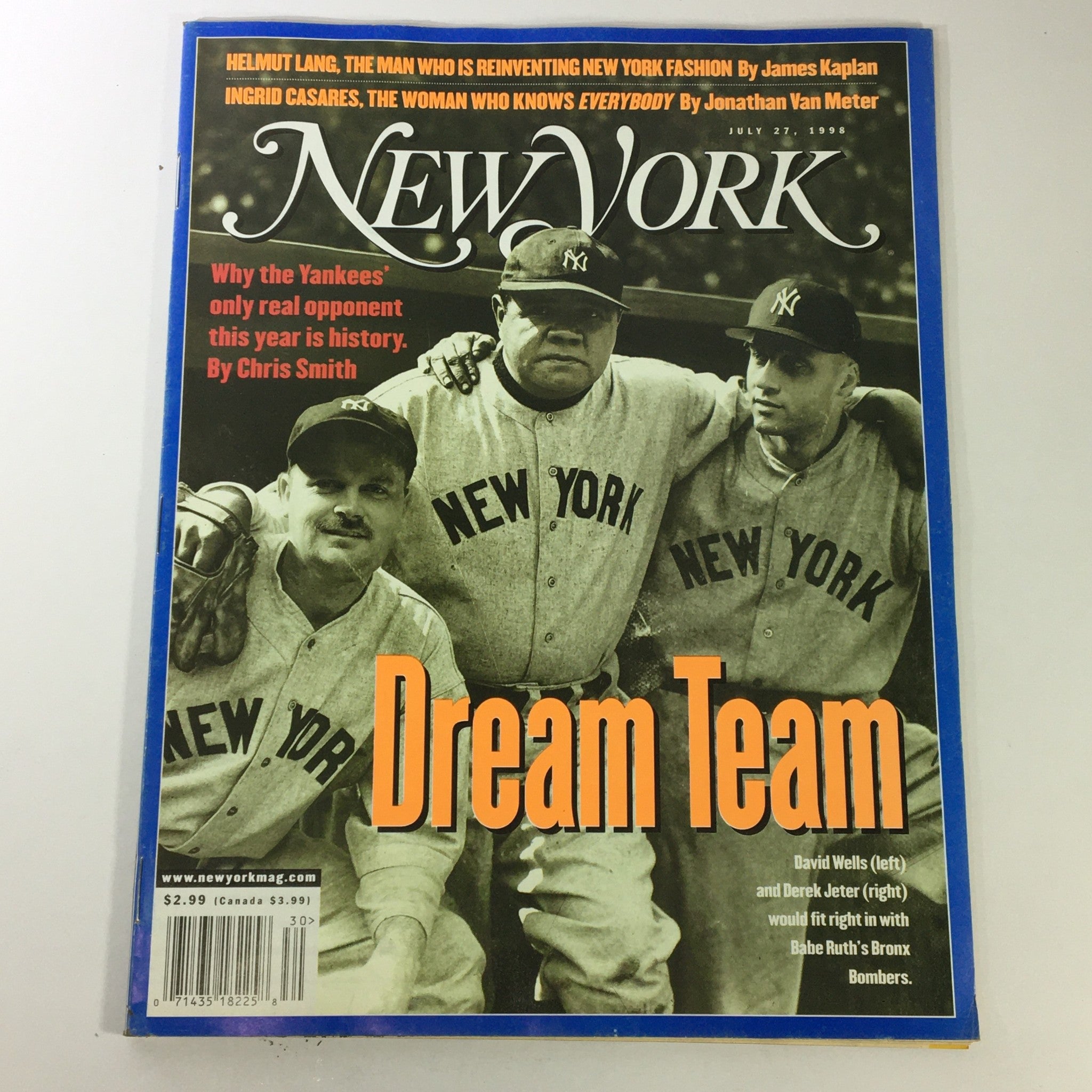 New York Magazine July 27 1998 - David Wells, Derek Jeter & Babe Ruth's Bronx