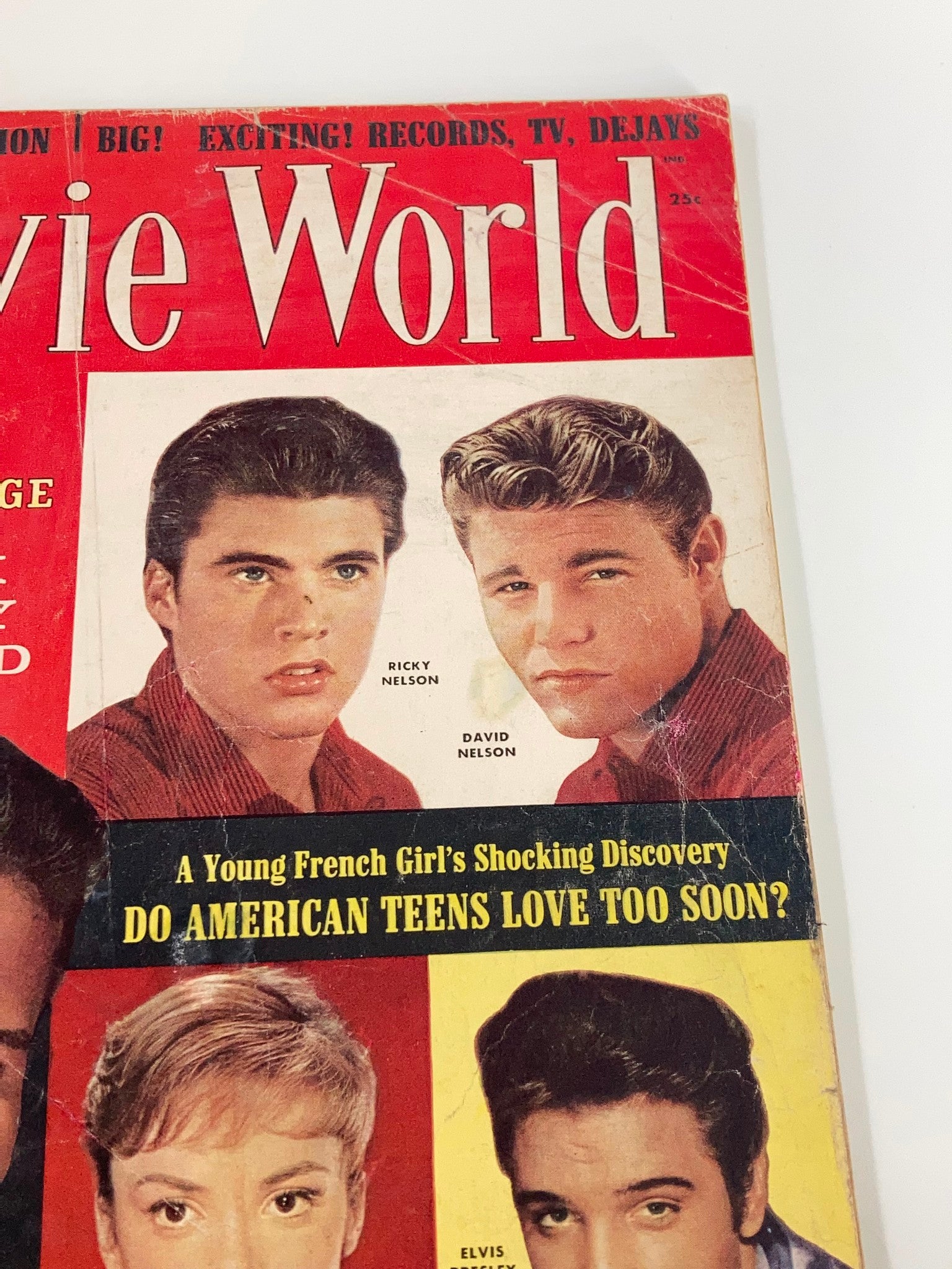 VTG Movie World Magazine January 1959 Ricky Nelson, Elvis Presley No Label