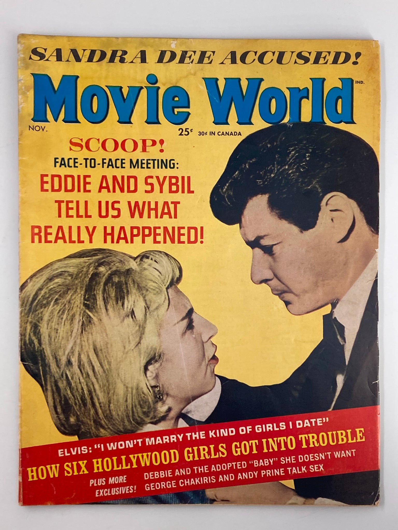 VTG Movie World Magazine November 1963 Eddie Danning, Sybil Albert No Label