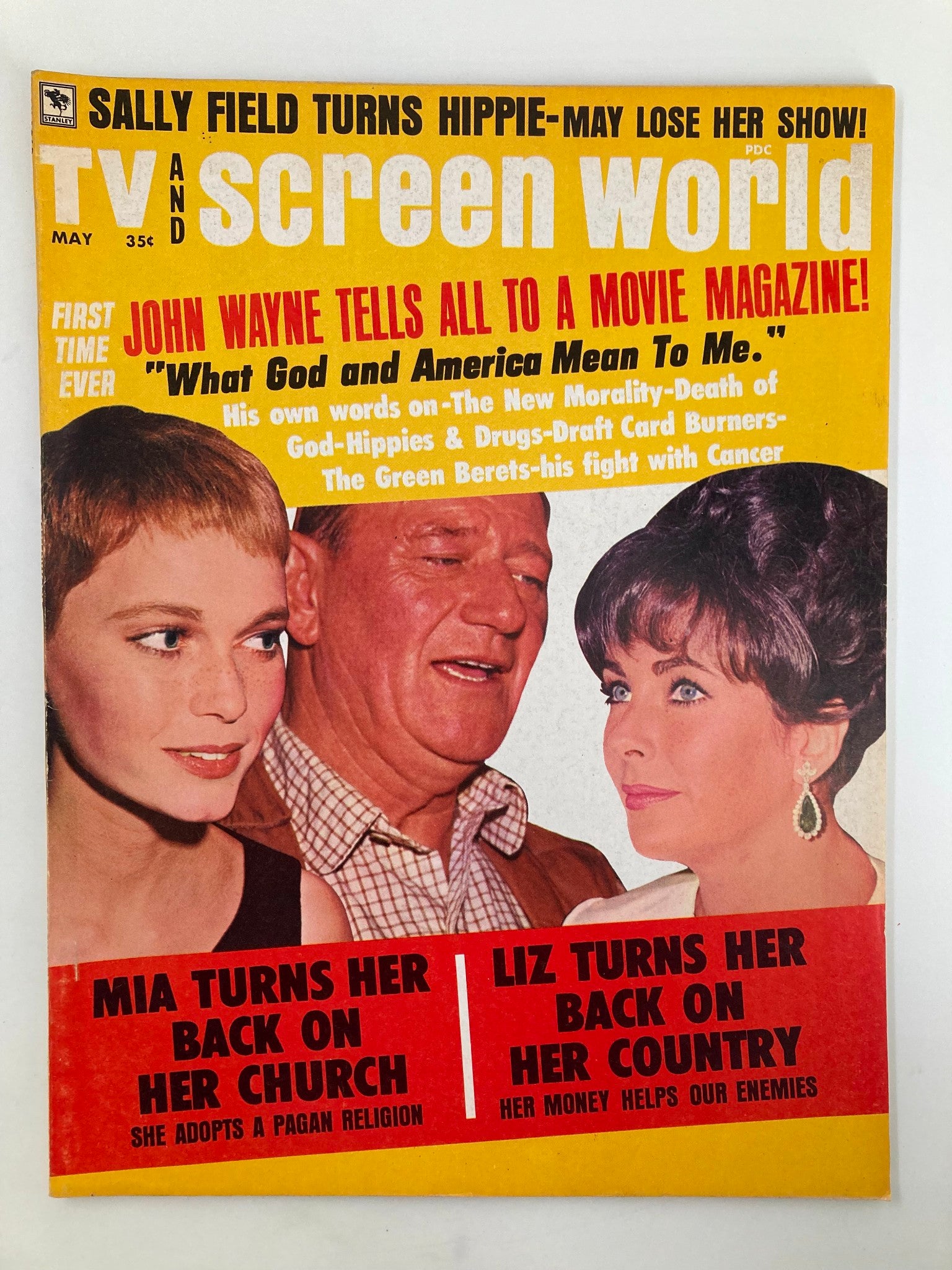 VTG TV and Screen World Magazine May 1968 Mia Farrow, Liz Taylor No Label