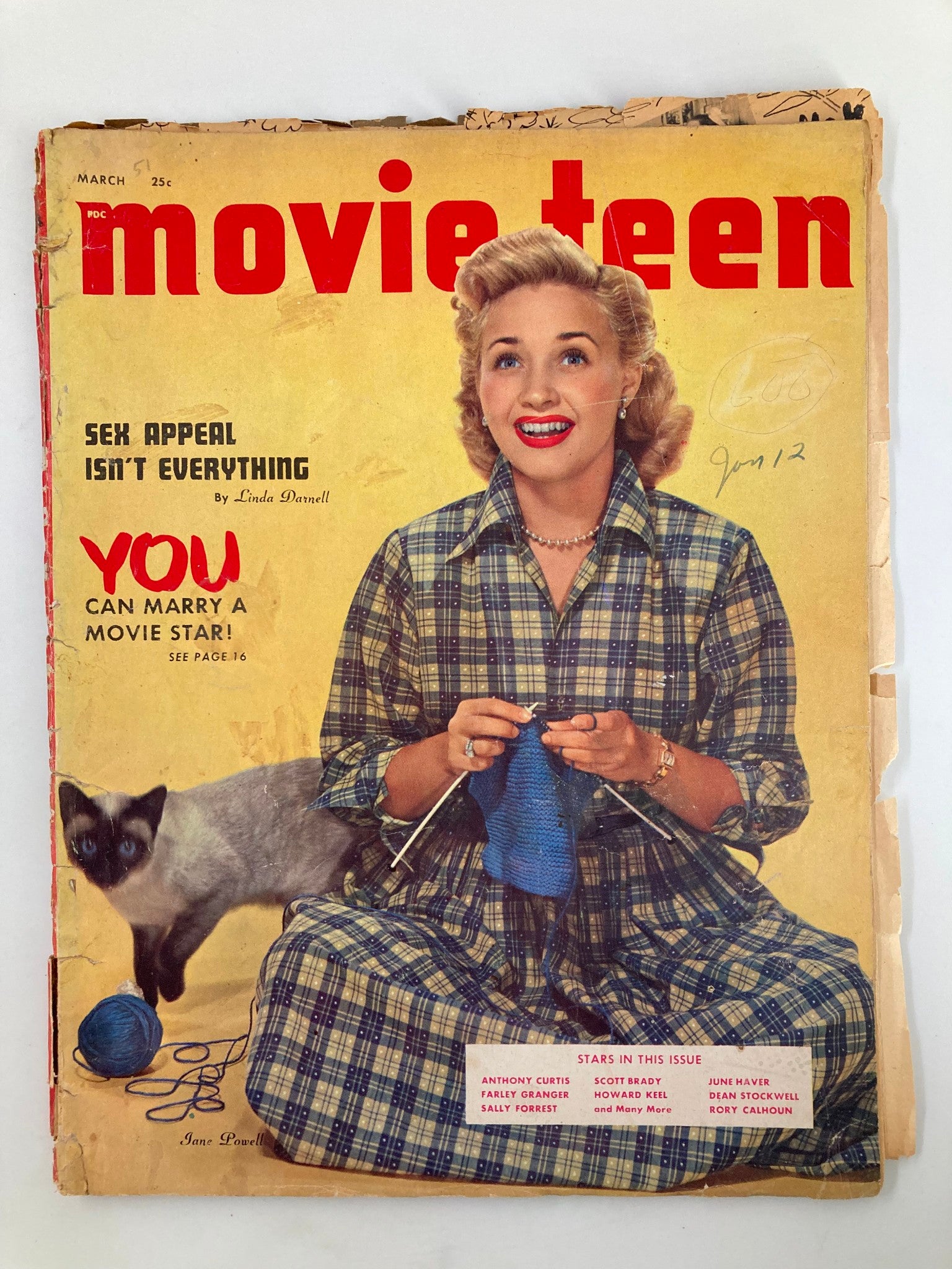 VTG Movie Teen Magazine March 1951 Jane Powell & Helen Fraser No Label