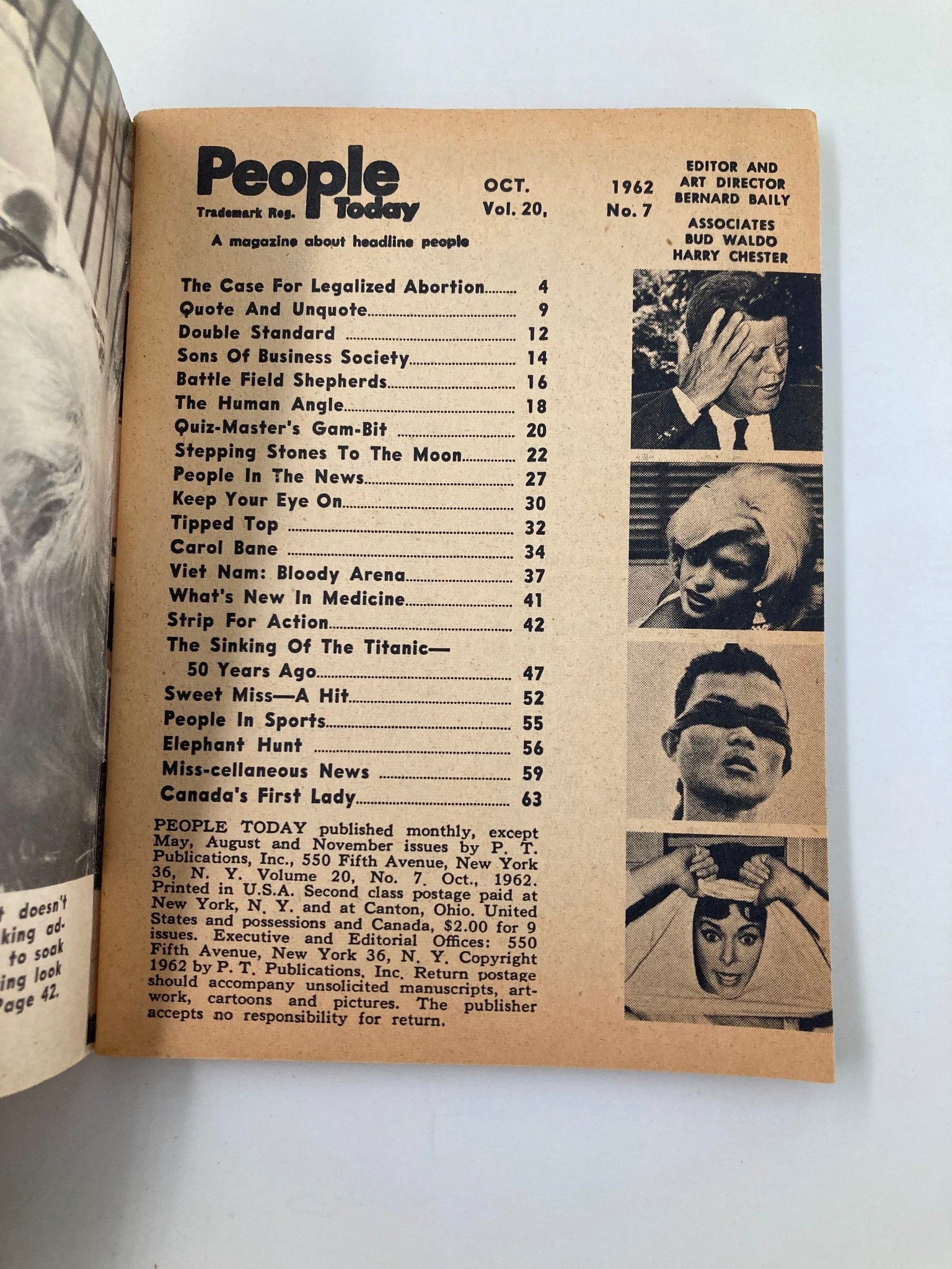 VTG People Today Mini Magazine October 1962 Legalized Abortions Case No Label