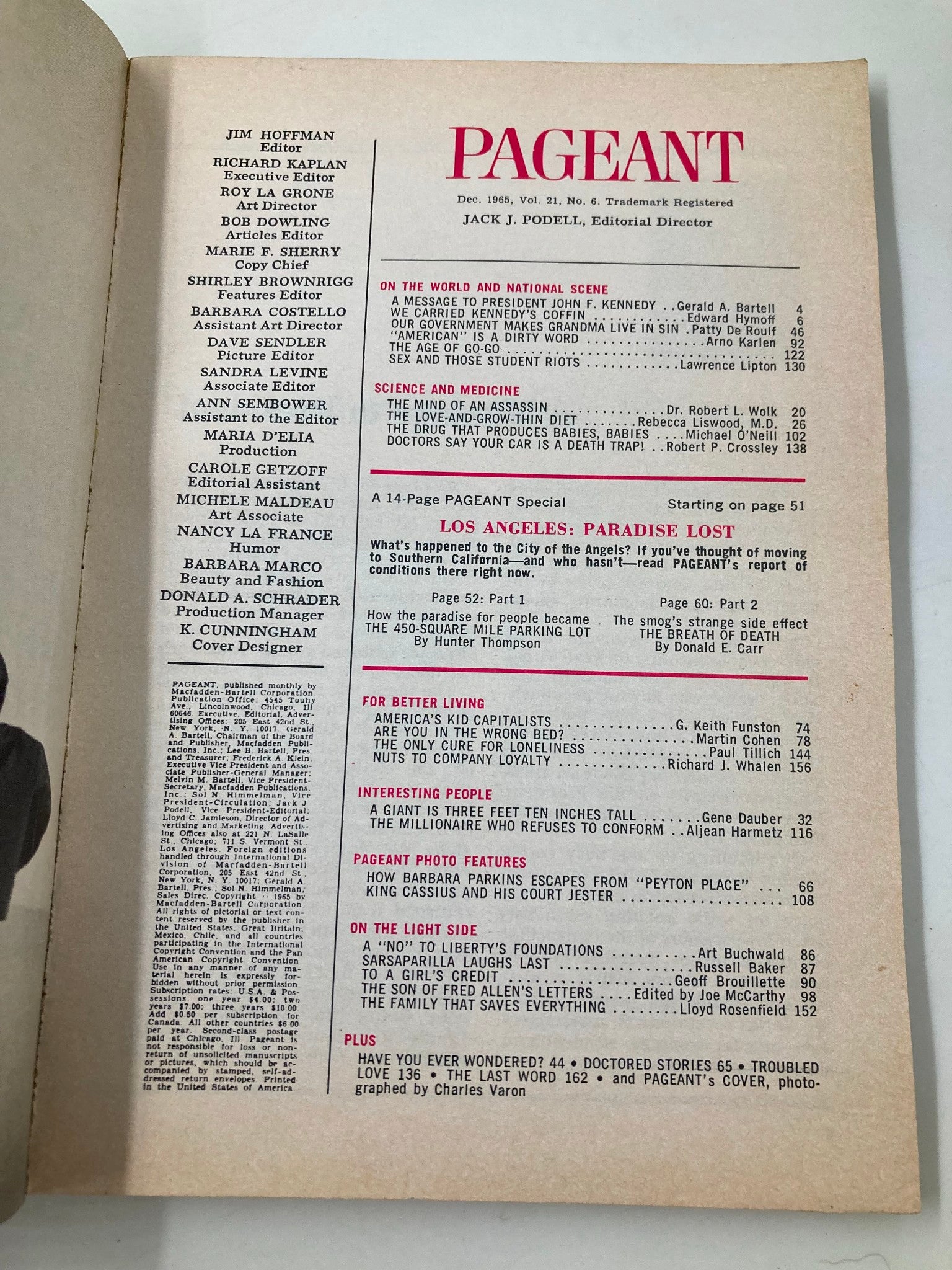 VTG Pageant Magazine December 1965 The Rise & Fall of The American Body No Label