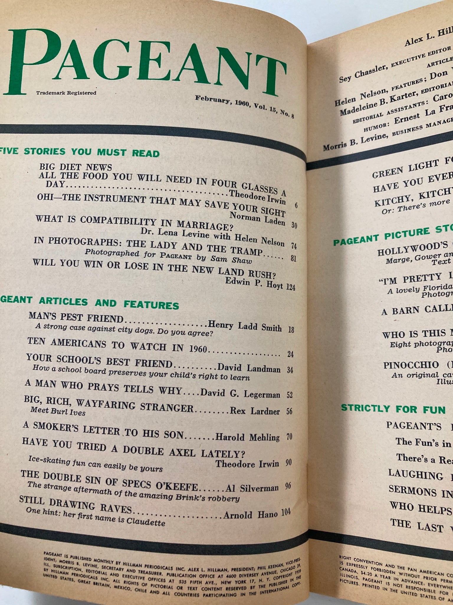 VTG Pageant Magazine February 1960 A Smoker's Letter To His Son No Label