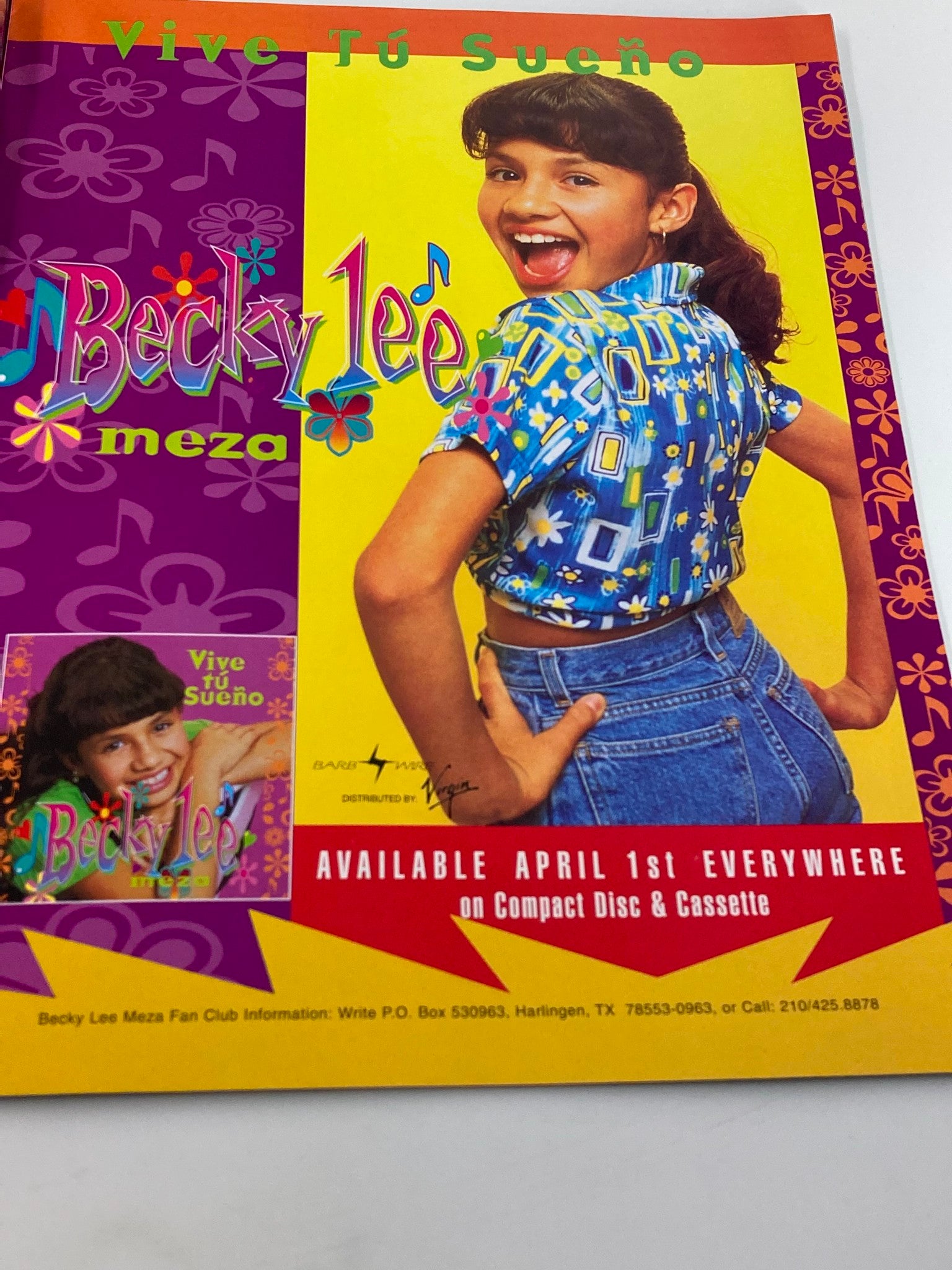 1997 Selena Movie Special Movie Showcase Series feat. Becky Lee Meza. Colorful magazine cover featuring Becky Lee Meza with the text 'Vive Tú Sueño' showcasing her music and personality.