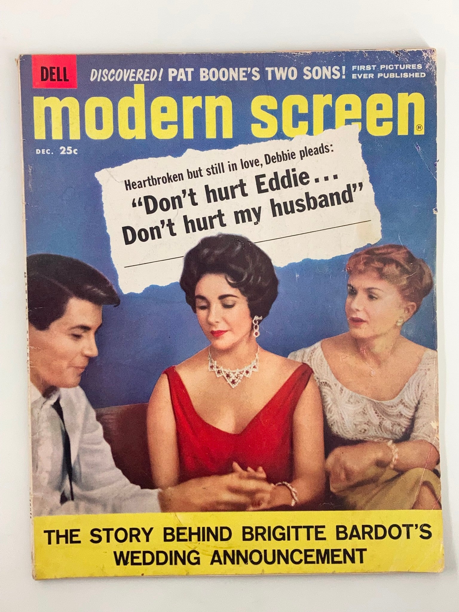 VTG Modern Screen Magazine December 1958 Brigitte Bardot, Pat Boone No Label