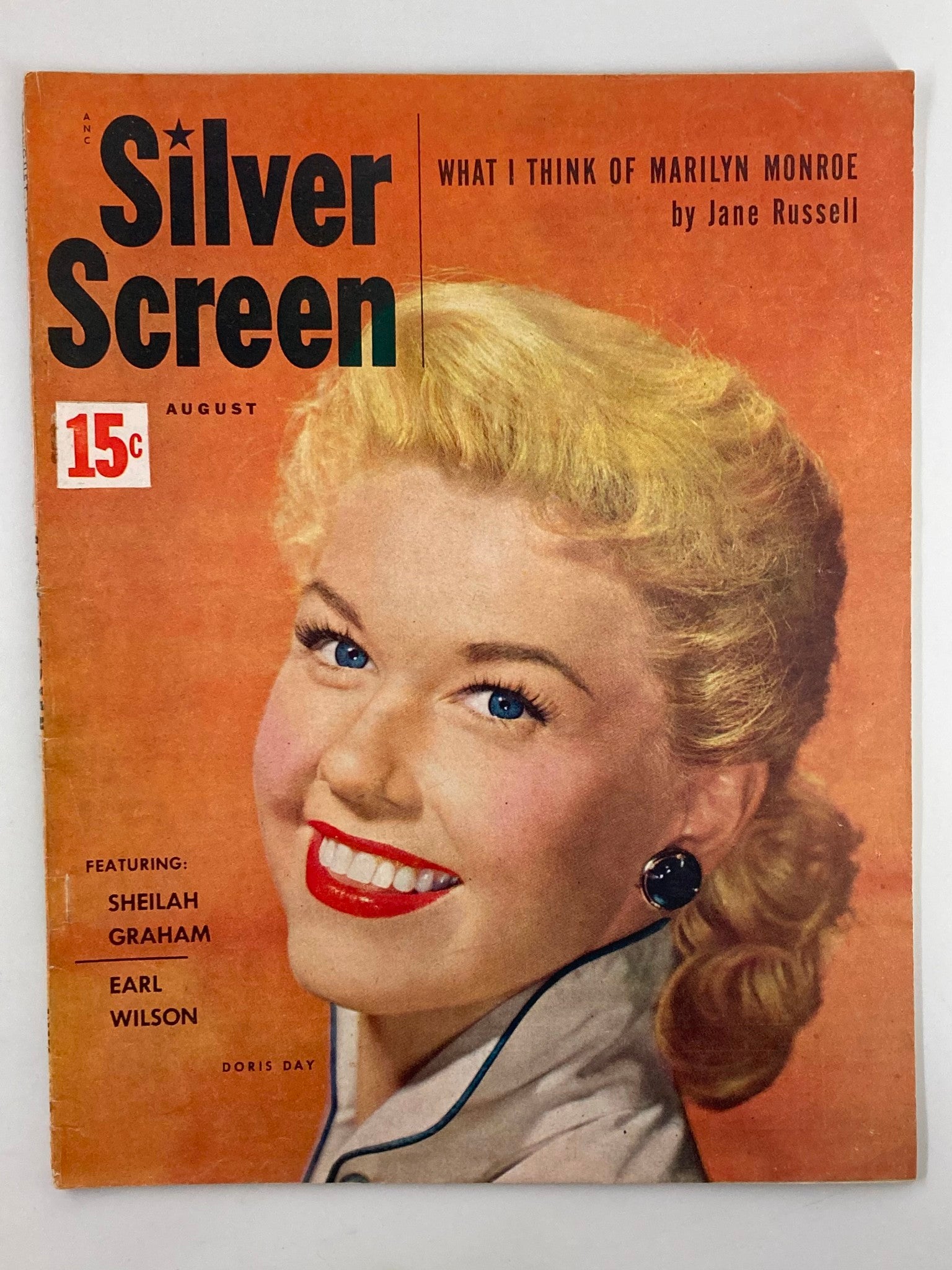 VTG Silver Screen Magazine August 1953 Doris Day and Sheilah Graham No Label