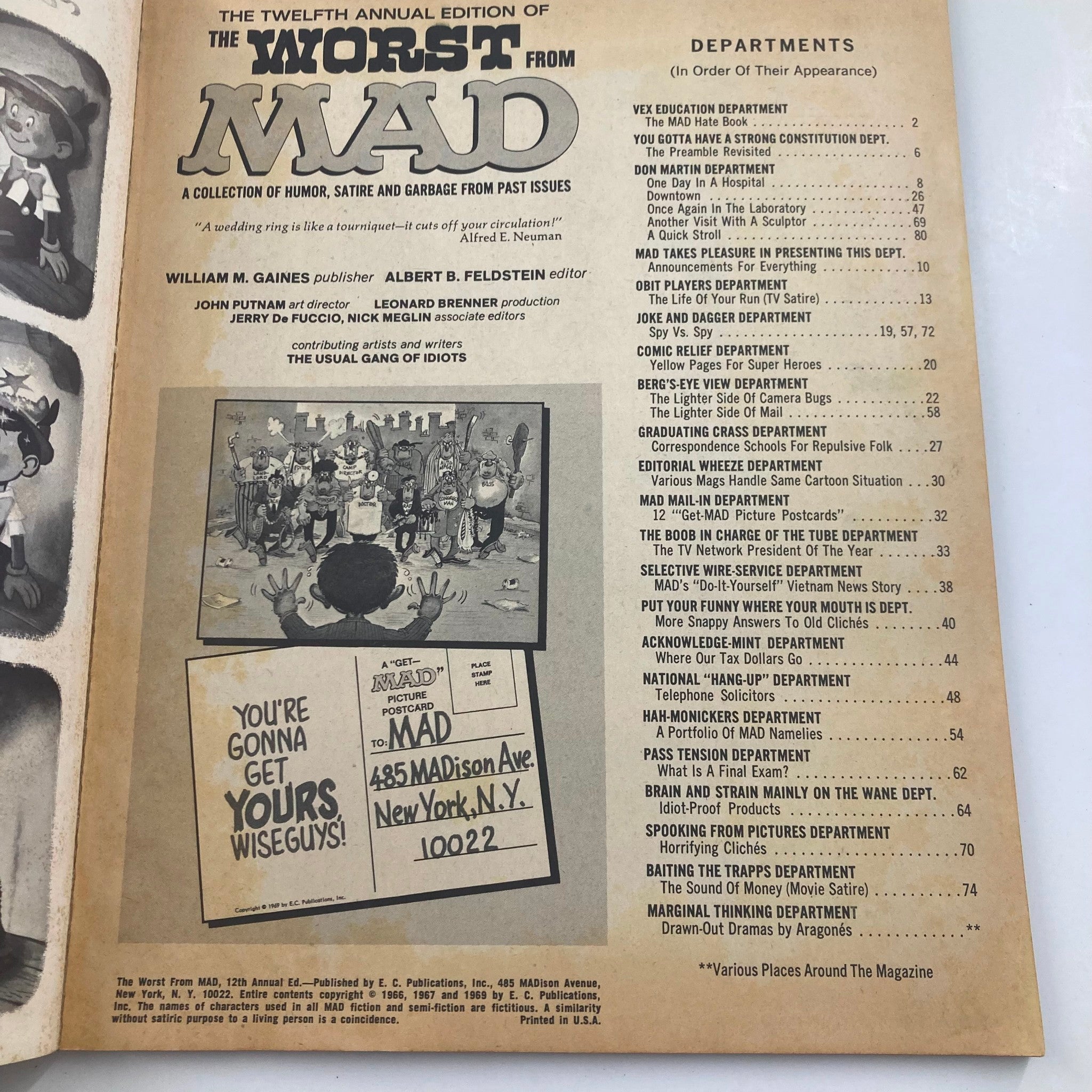 Mad Magazine 1969 12th Annual Ed. The Worst From Mad 4.0 VG Very Good No Label