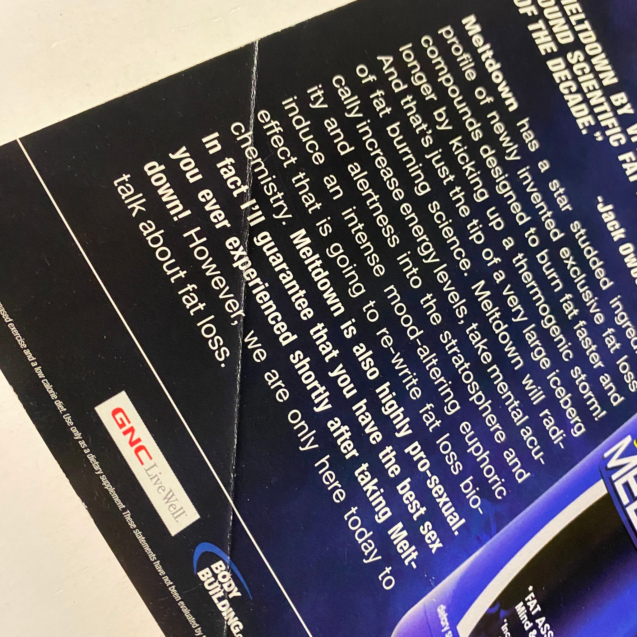 MuscleMag International Magazine May 2008 No. 312 page highlighting the VPX Meltdown product for radical fat loss innovation.