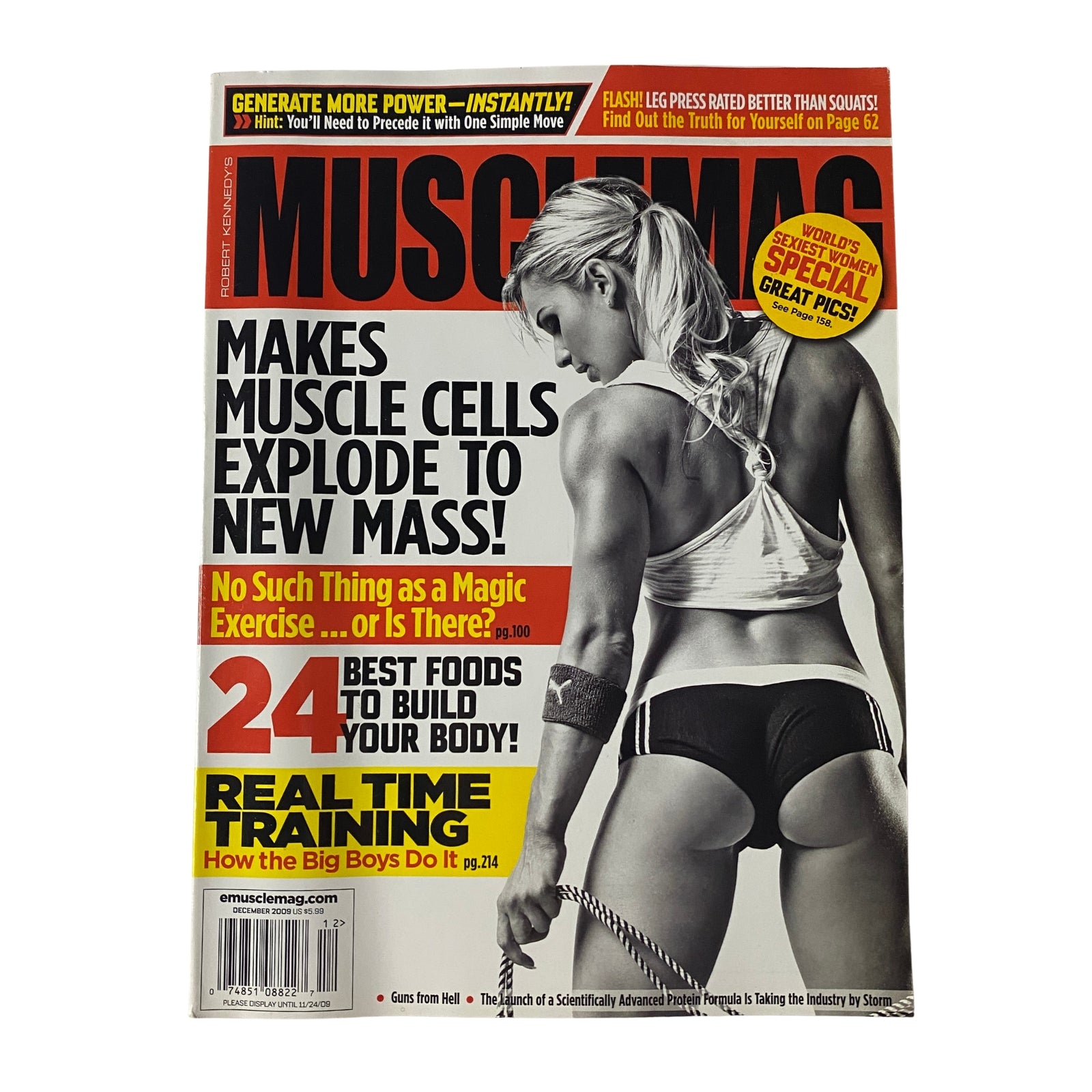 MuscleMag International Magazine December 2009, Issue #331 featuring Michele Levesque on the cover, showcasing fitness inspiration and bodybuilding tips.