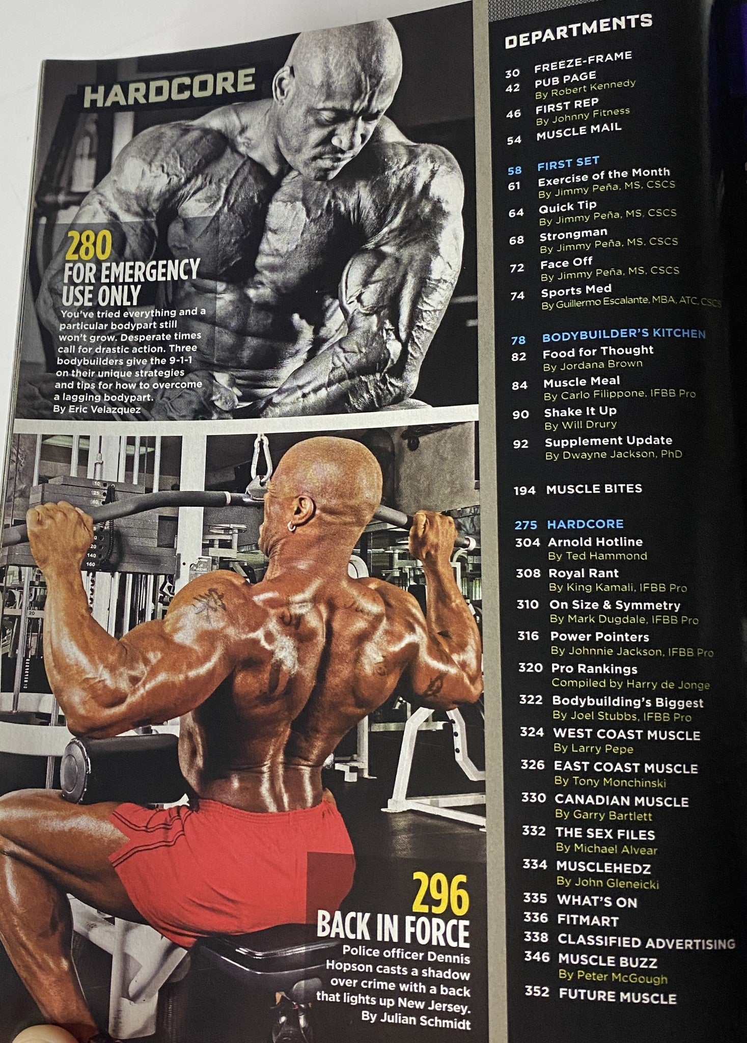 Another inside page of MuscleMag International Magazine June 2010 #337 displaying an article with an image of a well-muscled athlete working out, discussing the importance of nutrition and training.