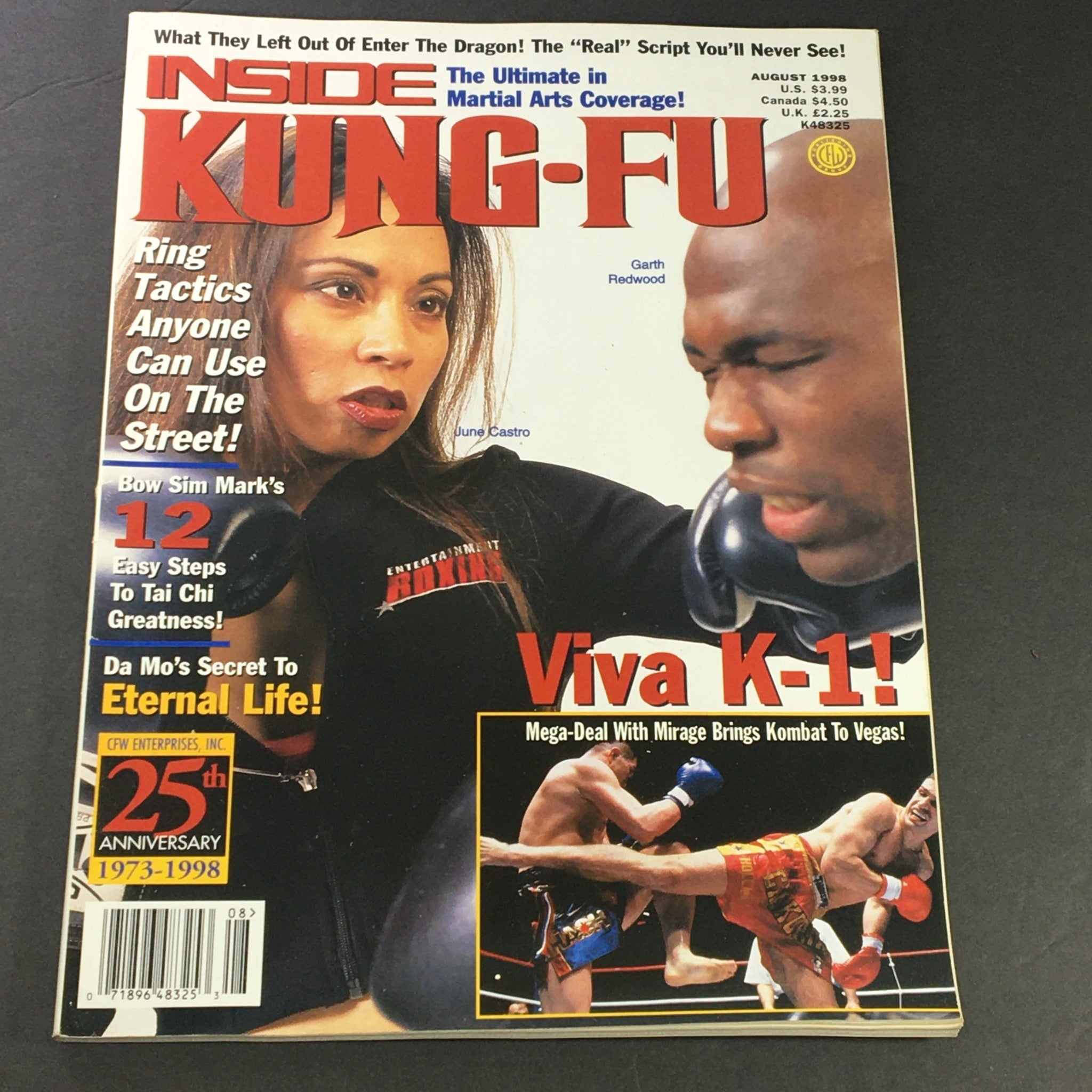 Inside Kung Fu Magazine August 1998 - June Castro, Garth Redwood & Da Mo Secret