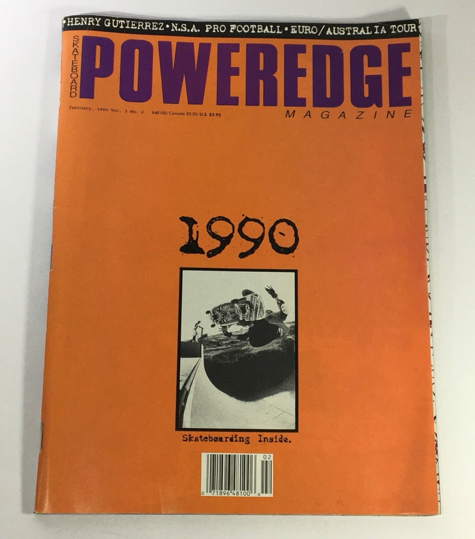 Skateboarding Poweredge Magazine February 1990 Vol 3 #2 - Henry Gutierrez
