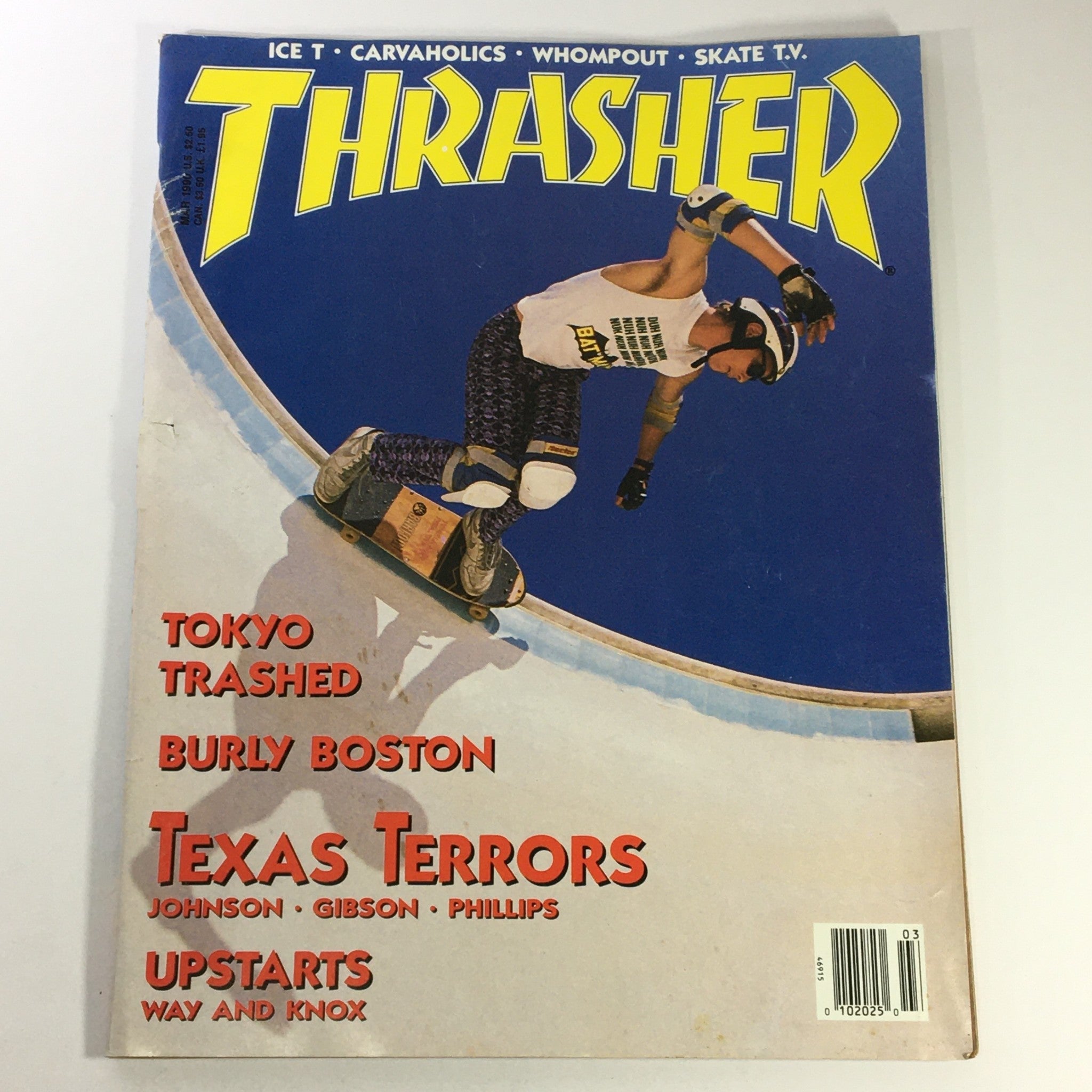 Thrasher Magazine March 1990 - Burly Boston / Marc Johnson / John Gibson